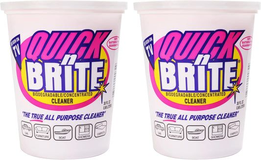 Quick 'n Brite All Purpose Cleaning Paste – Miracle Cleaner for Tough Stains | Eco-Friendly, Non-Toxic, Pet-Safe | Multi-Surface Stain Remover | Made in USA, 32oz (Pack of 2)
