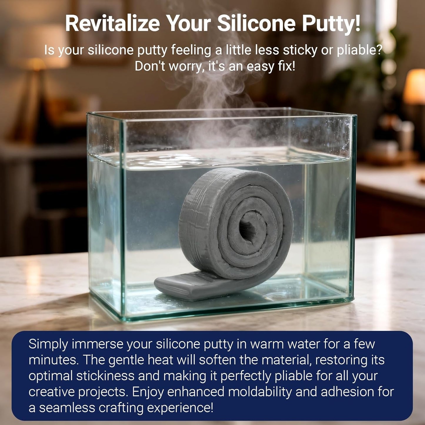 Moldable Silicone Putty, Waterproof, Stay Pliable,Good Plasticity for Repair and Fill Various Gaps in Bathrooms, Fountains, Water Pipes, Walls (White)