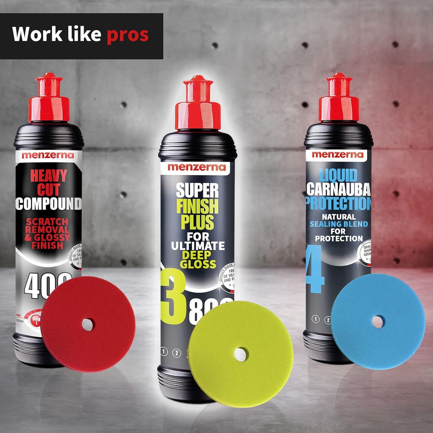 menzerna “Super Finish Plus 3800” I Deep Gloss Polish for a Perfect Mirror Finish I Polishing Compound for Micro Scratches & Holograms I Silicone Free I 8 fl oz.