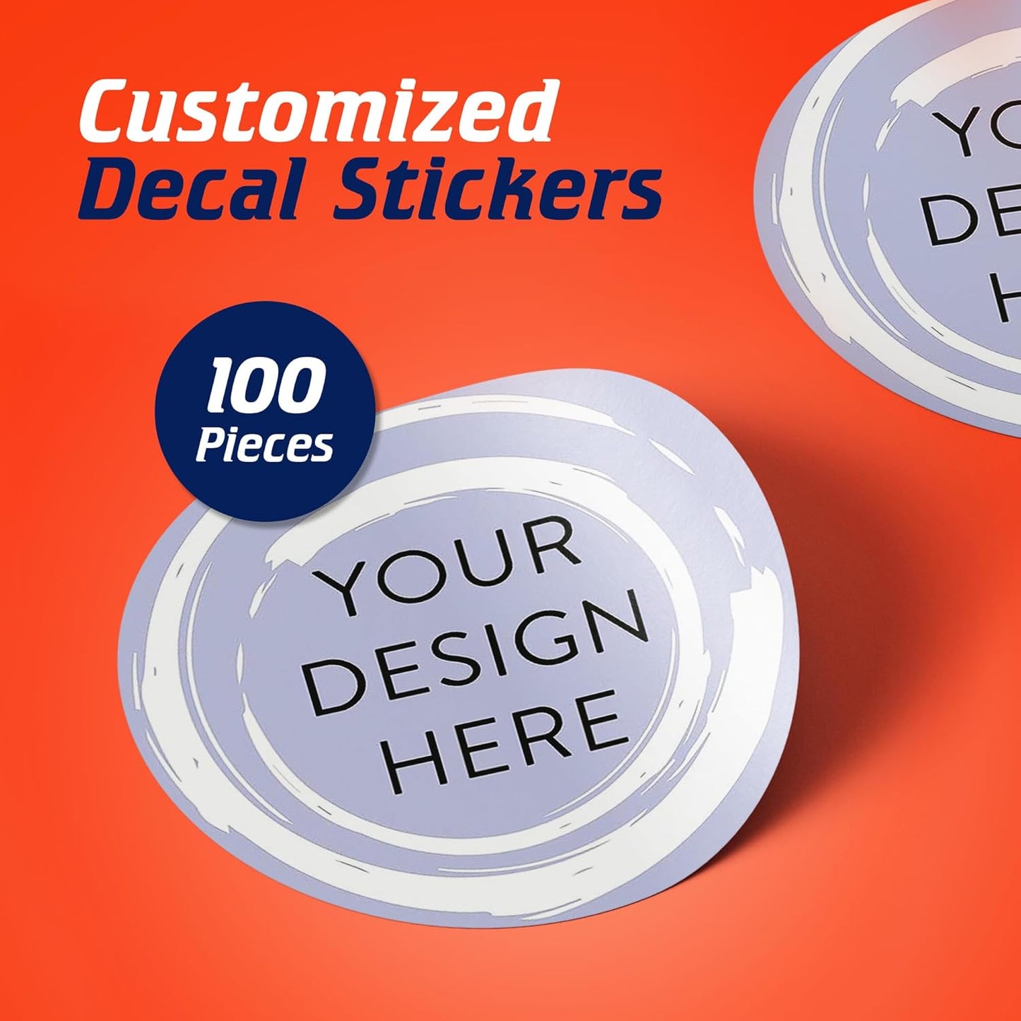 100 Custom Vinyl Stickers - Upload Your own Image, Text, Design, Logo - Personalized Logo Labels for Handmade, Packaging, Bottle, Jars, Candle, Brand Stickers (Lavender Swirls, 1.5x1.5)