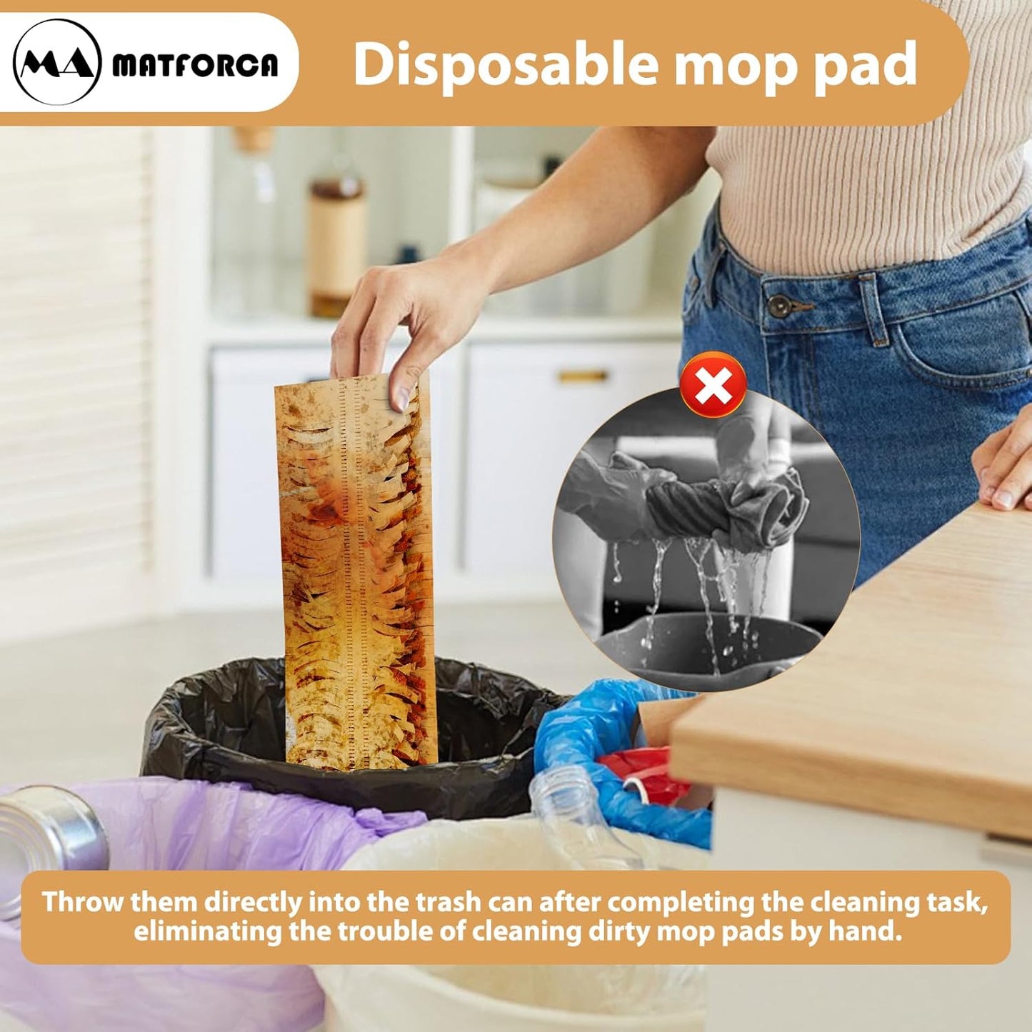 20 Pack Swiffer Mop Pads - Disposable Wet Mop Refills for Swiffer Power Mop, Strong Absorbent Pads for Easy Cleaning, Perfect for Hardwood, Laminate & Tile Floors, Compatible with WetJet & More