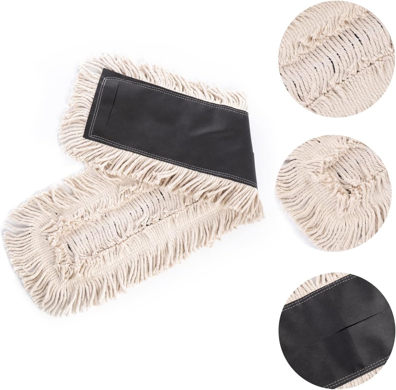 Matthew Cleaning 24'' High Strength Disposable Dust Mop Cotton Cut-end Yarn Mop Replacement Heads for Residential & Commercial Fit Standard Dust Mop Frames, Hardwood, Laminate, Concrete Floors 6Pack