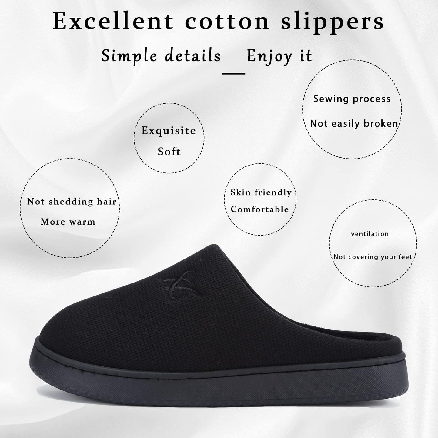 Memory Foam Slippers for Women's and Men's Casual House Shoes