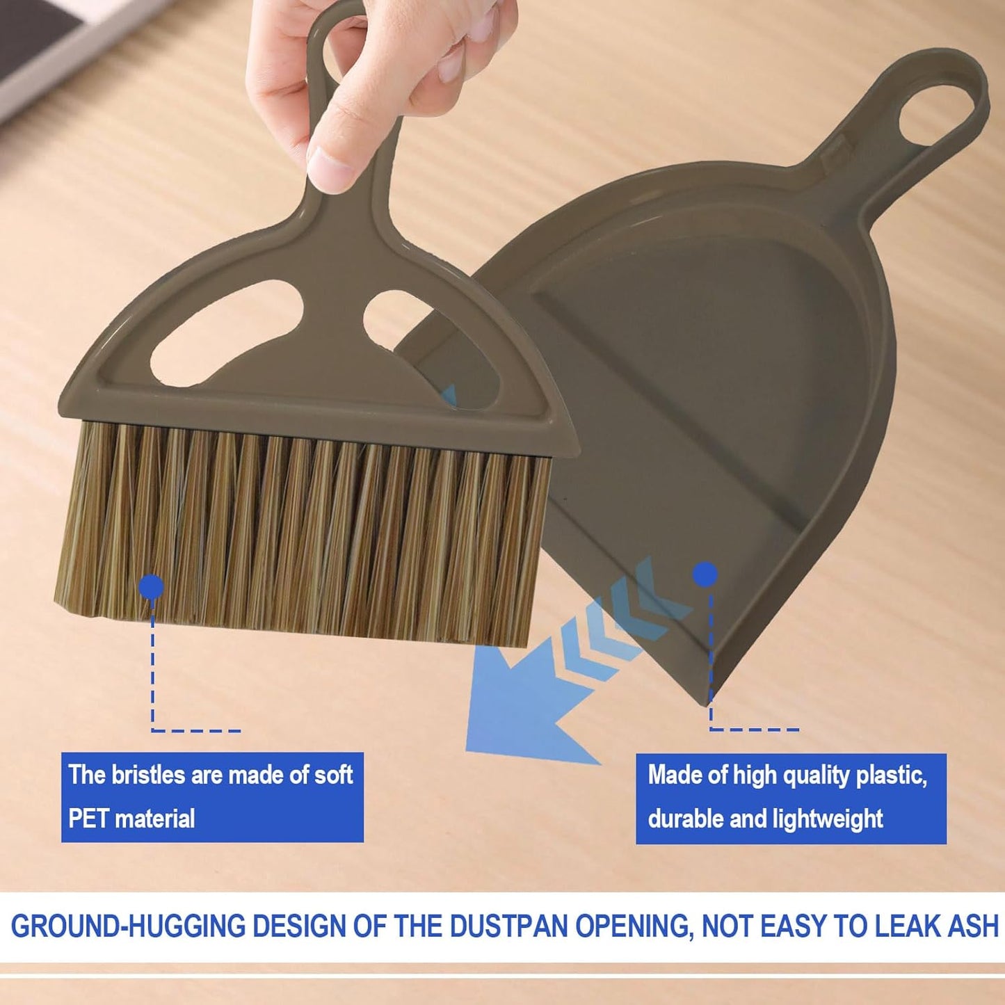 Mini Broom and Dustpan Set Hand Broom with Dustpan Portable Housekeeping Cleaning Tools for Desk,Counter,Sofa,Kitchen,Office,Nest (Coffee)