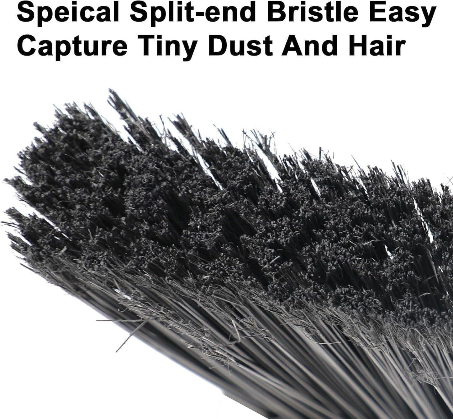 4PCS Heavy Duty Angle Broom, Long Pole Brooms for Indoor, Outdoor Sweeping, Kitchen to Courtyard, Black