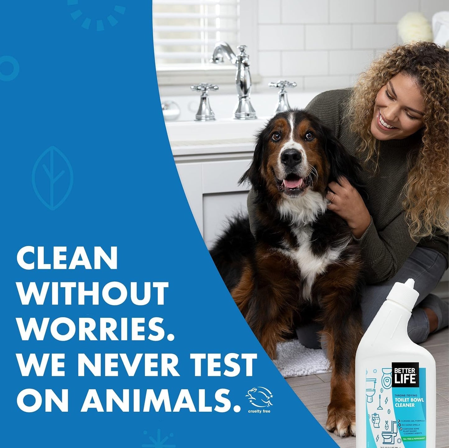 Better Life Toilet Bowl Cleaner - Tea Tree & Peppermint Scent Cleaning Gel - Liquid Bathroom Cleaners for Household - 24oz