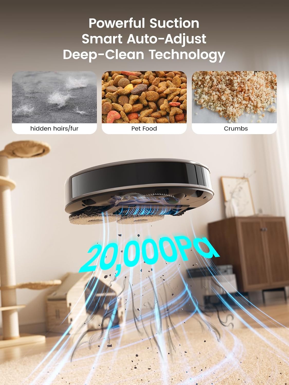 Lefant M3 Max Robot Vacuum, Robot Vacuum and Mop, 20000Pa Suction, Anti-Tangle Brushes, Dual Spinning Mop, Auto Mop Washing, Drying, Self-Emptying, Self-Refilling, for Pet Hair Dust, App Voice Control