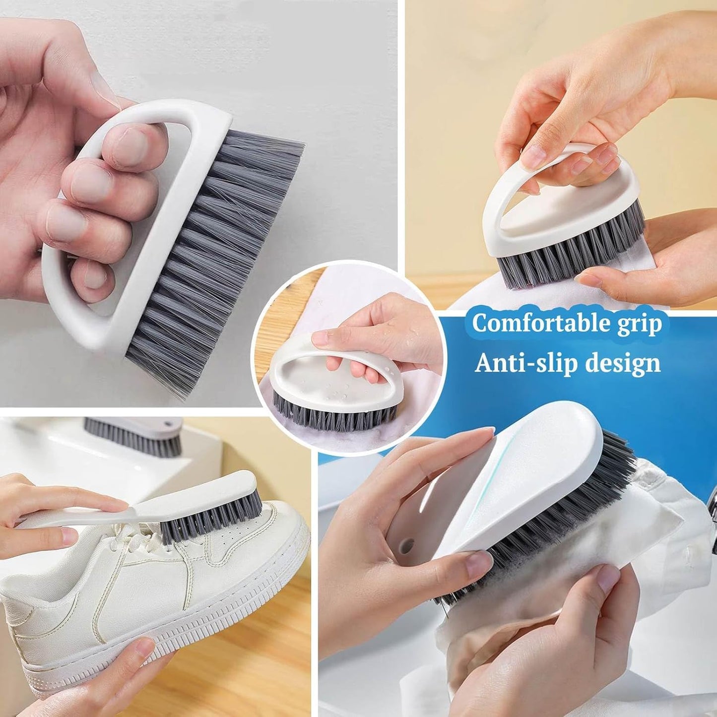 Scrub Brush for Cleaning - 3pcs Bathroom Scrubber Cleaning Brushes for Household Use Heavy Duty Small Nylon Brush,Shoe Cleaning Brush,Laundry Brush,Kitchen,Bathtub,Floor Brushes