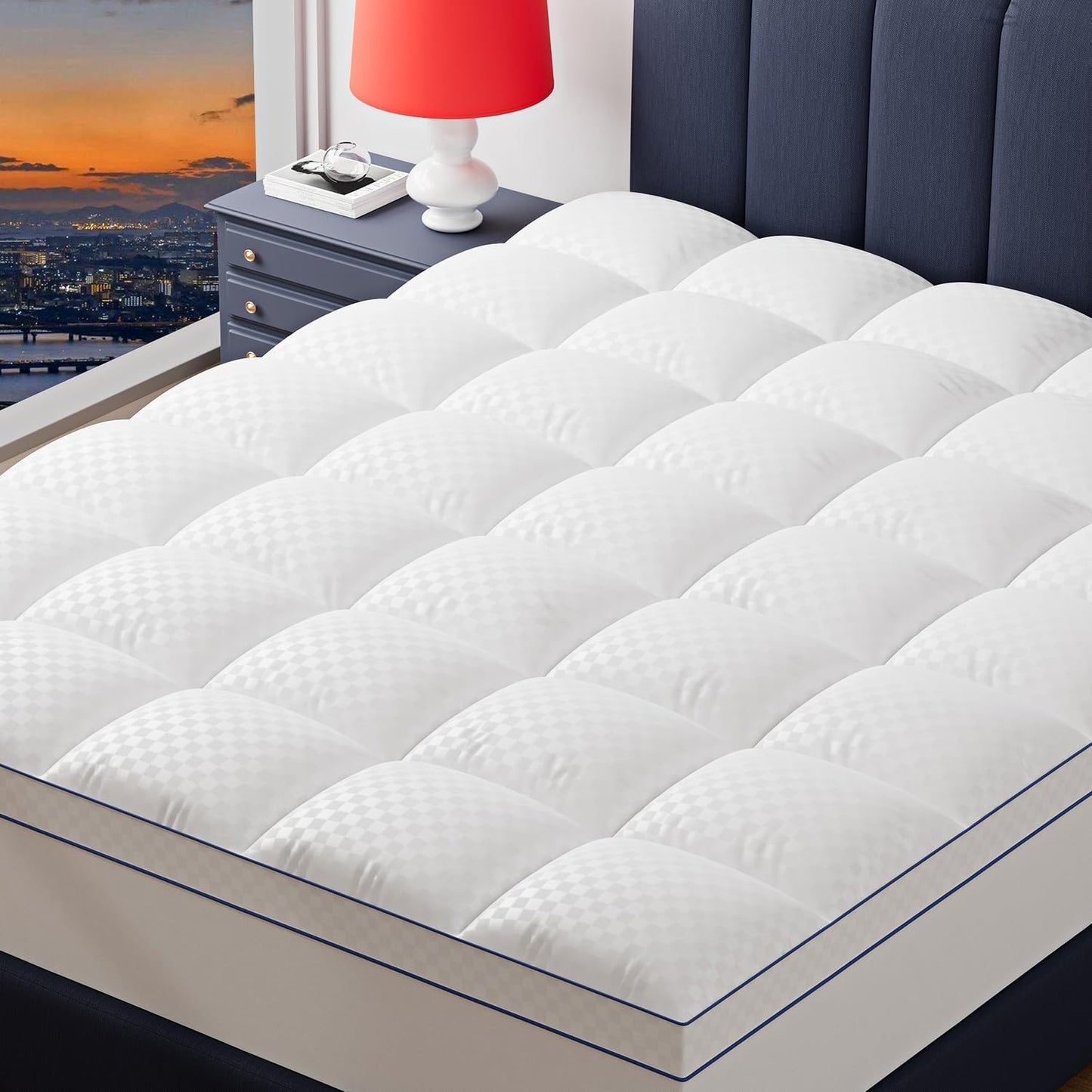 Mattress Topper Full Mattress Pad Cover Mattress Protector with 8-21 Inch Deep Pocket Overfilled Down Alternative Filling