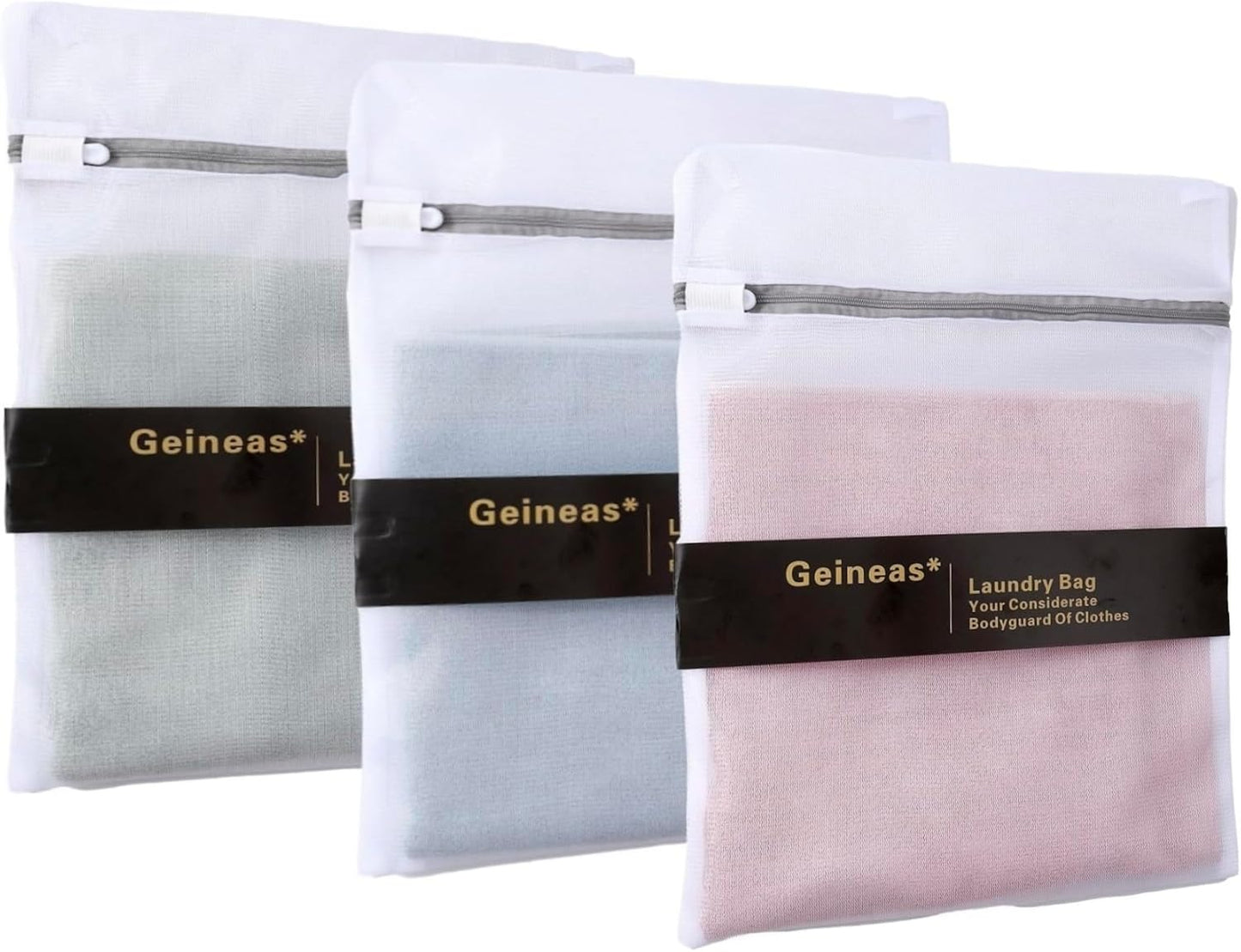 Lingerie Bags for Washing Delicates (12 x 16 Inches) 3Pcs Mesh Laundry Bags Net Wash Bag for Socks Bra Underwear Baby Clothes Delicate Laundry Bag for Washing Machine