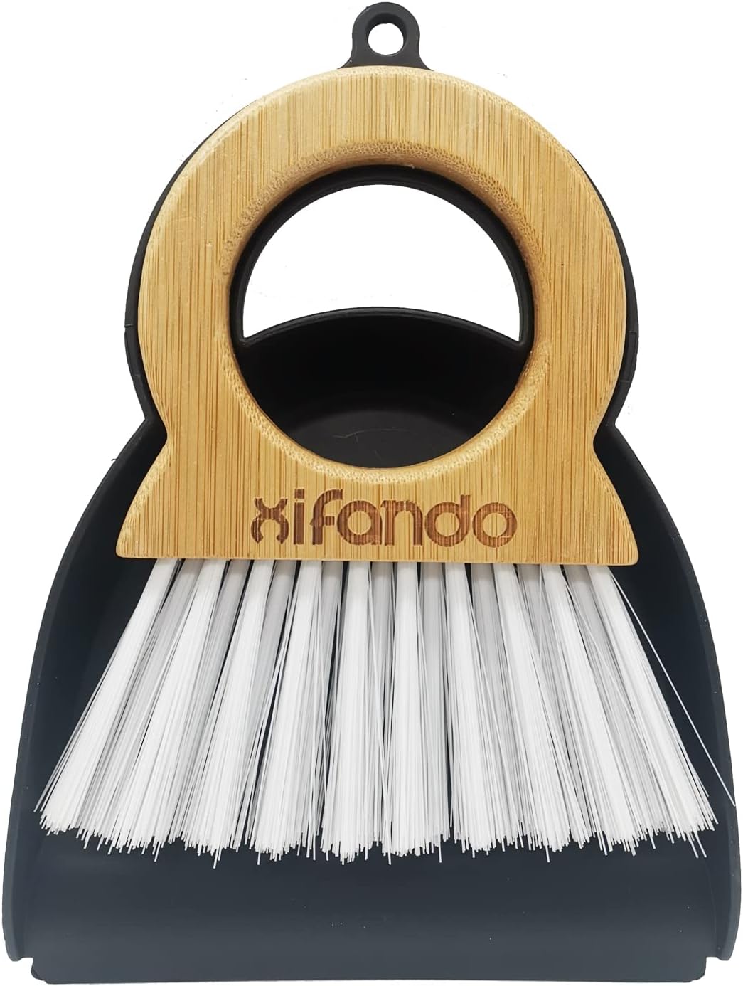 Mini Broom and Dustpan for Housekeeping-Bamboo Handle Small Broom and Dustpan Set Combination Mini Desktop Sweep, Keyboard Cleaning Brush with Shovel Brush,Round Bamboo Handle