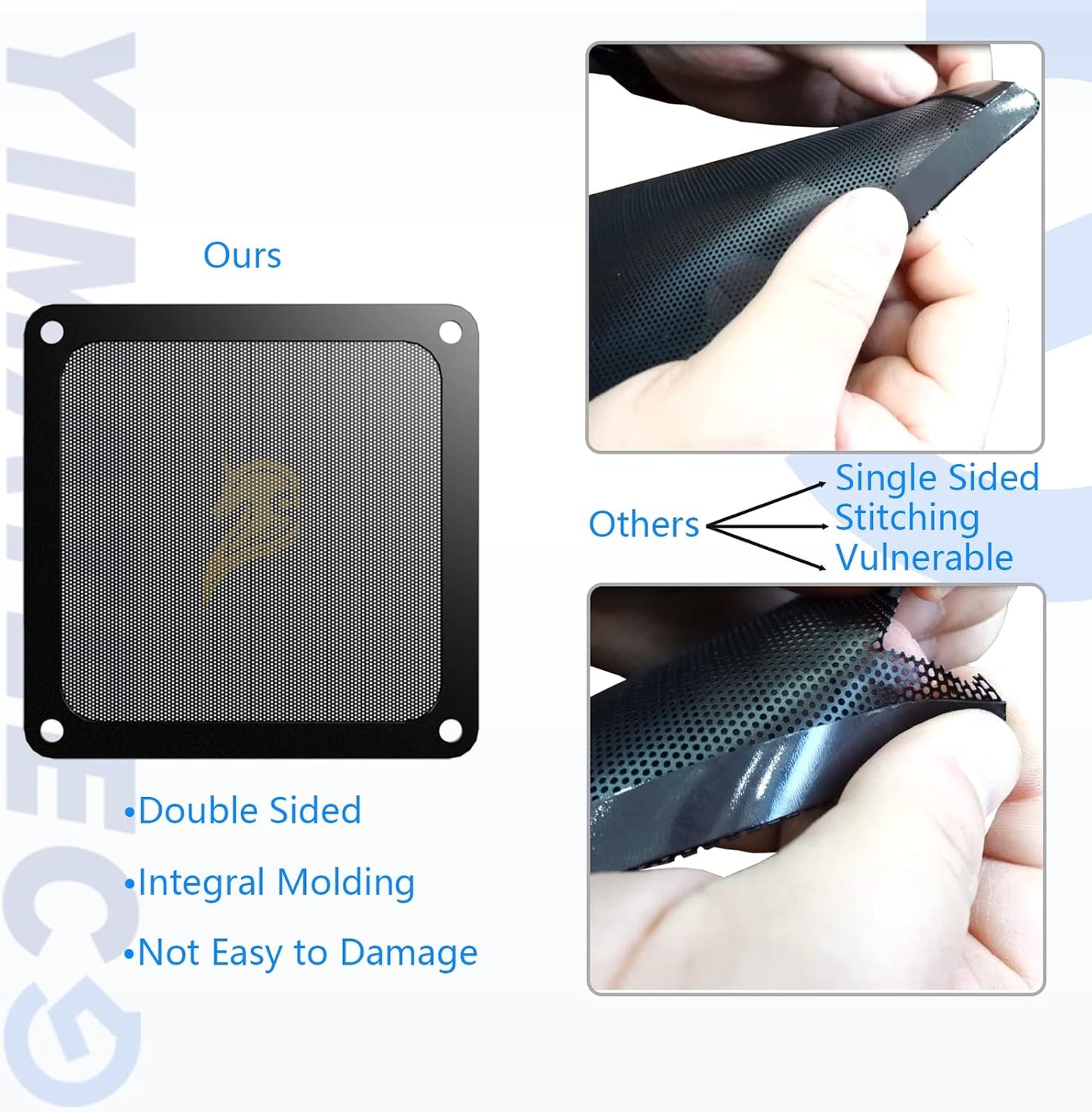 140mm Fan Filter PC Dust Filter Computer Fan Grills Dust Mesh Magnetic Frame PC Case Cover Dustproof PVC 50 Mesh(PVC, Gentleman Aesthetic, 140 * 140mm, 2pcs, Black)