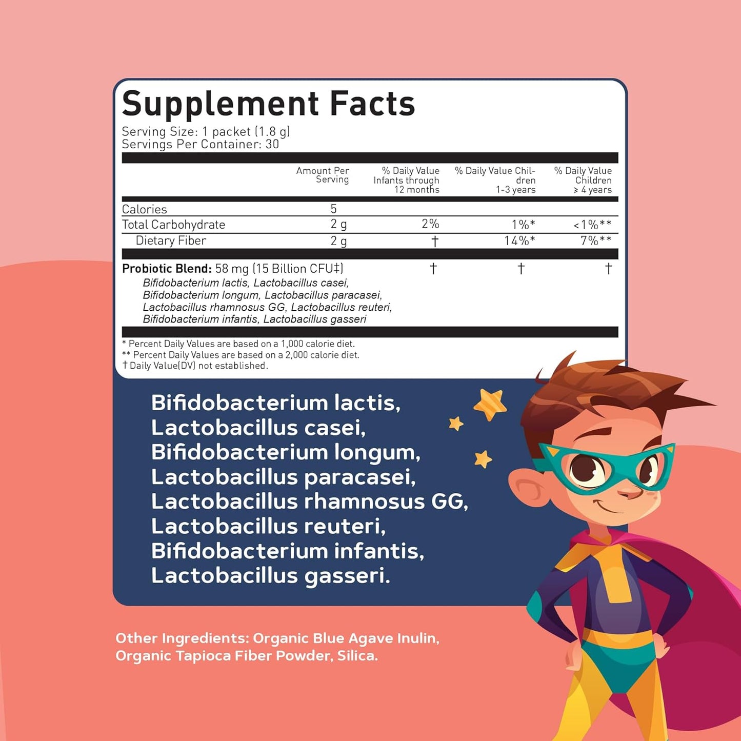 Lovebug Award Winning USDA Organic Probiotic for Toddlers & Kids | Multi-Strain 15 Billion CFU | Easy-to-Take Powder | Sugar Free | Ages 12 Months to 4 Years | 30 Count (Pack of 1)