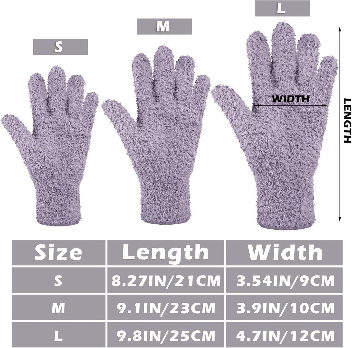 Patelai 3 Pairs Microfiber Plant Dusting Gloves Leaf Cleaning Gloves for Indoor Plants, Blinds, Furniture, House(Large,Pink, Nude, Light Purple)