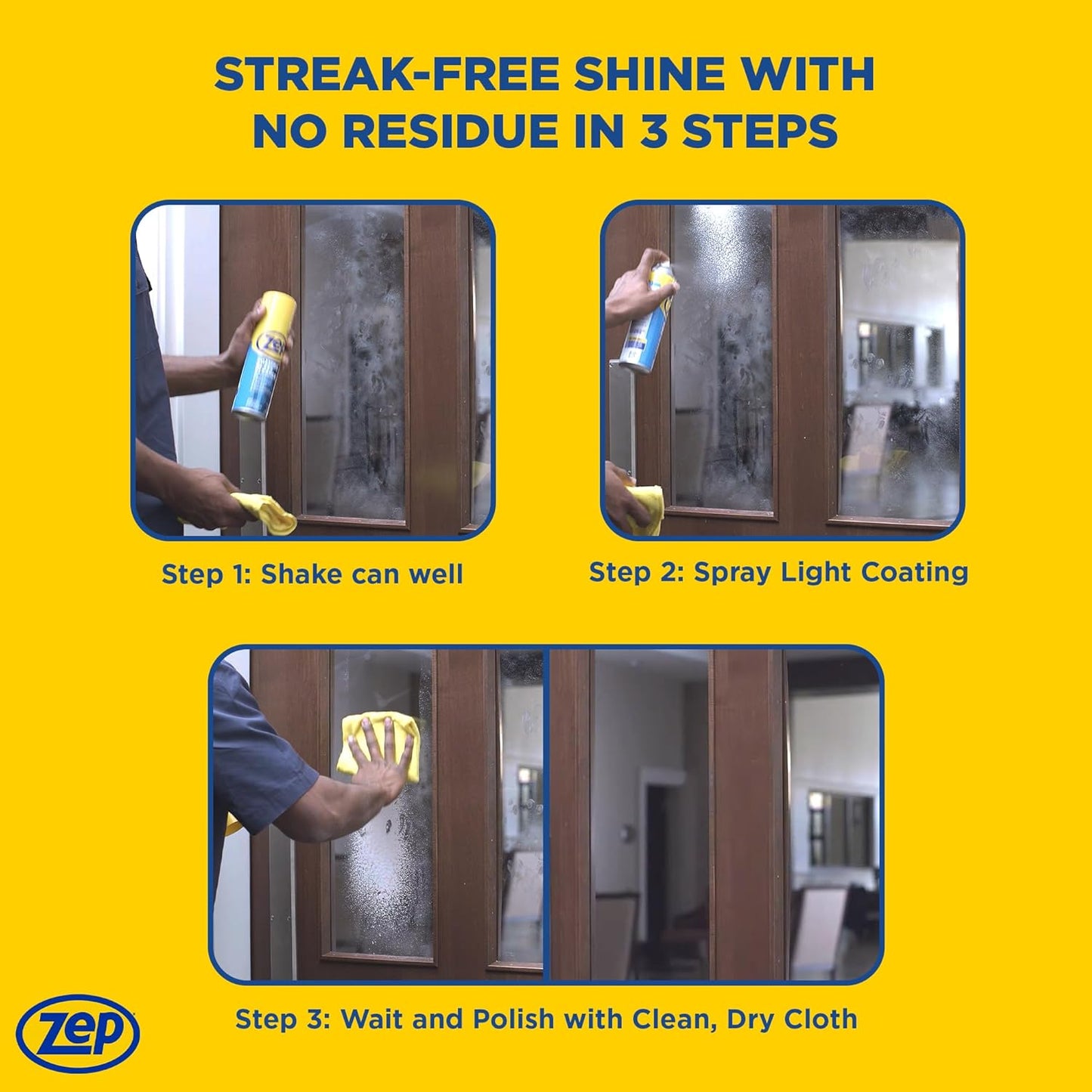 Zep Foaming Glass and Plexiglass Cleaner - 19 oz (Case of 4) ZUFGC19 - Foaming Formula Clings to Vertical Surfaces. Trusted by Pros