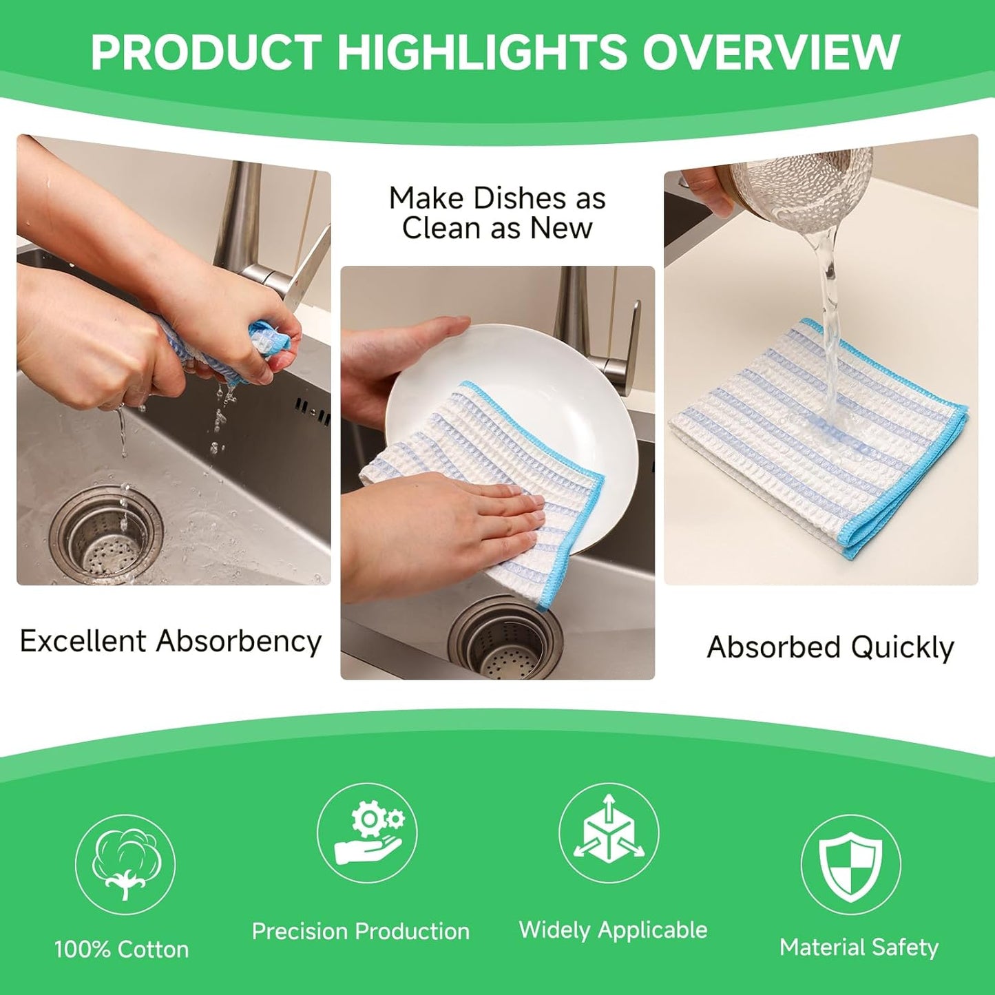 Wood Fiber Cleaning Cloth-15pcs, Super Absorbent Cleaning Cloth, No Oil Stains, Household No Stripe Cleaning Cloth for Car Kitchen Household, Multifunctional Cleaning Towel, Size:11.5x11.5in