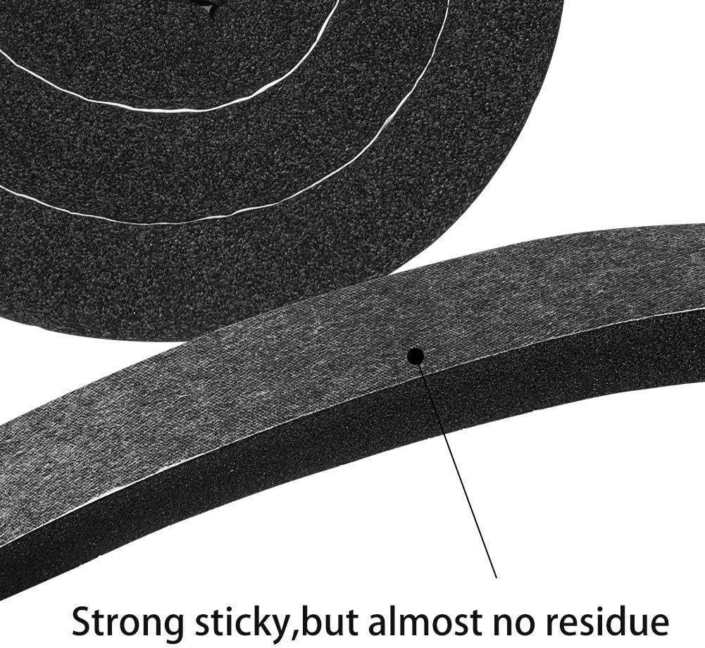 2 Rolls 1/2 Inch W 1/2 T Weather Stripping Air Conditioner Open Cell Foam Seal Tape, Window Insulation High Resilience Seal Strip for Doors Window,Total 16FT