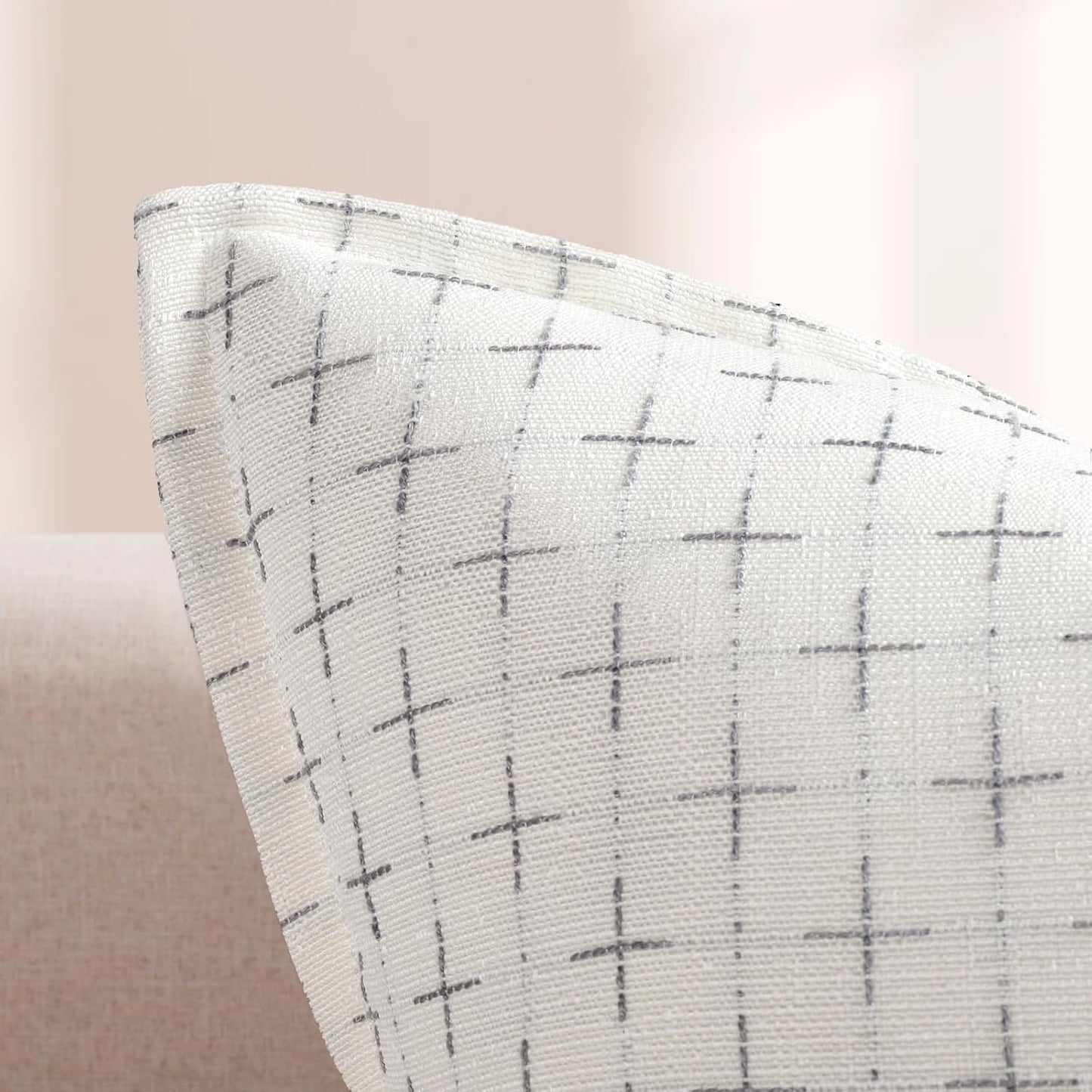 ZWJD Pillow Covers 20x20 Set of 2 Soft Polyester Textured Pillow Covers with Stylish Flange Edge Cozy Farmhouse Throw Pillows for Couch Bed Sofa Living Room