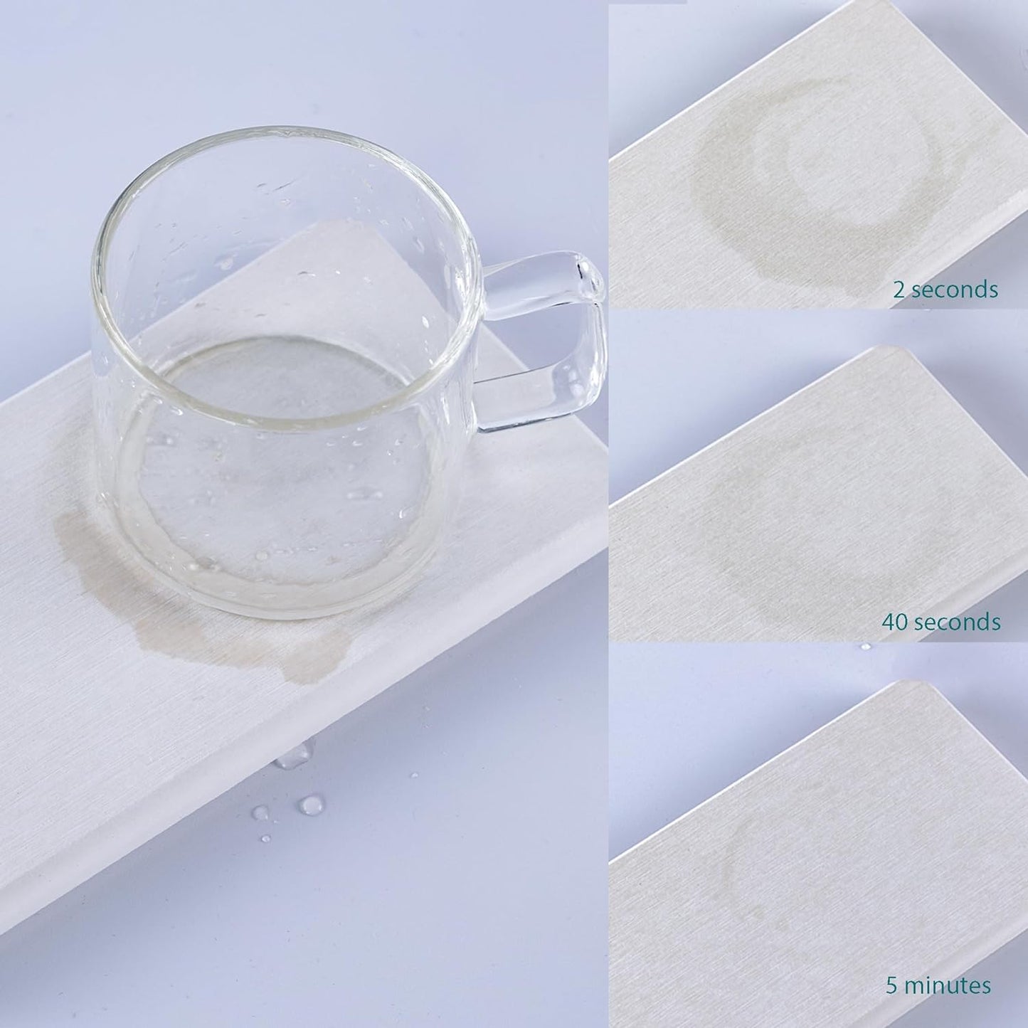 2 Pcs Water Absorbing Stone Trays, Kitchen/Bathroom Sink Soap Dish, Diatomite Tray Used for Hand Soap & Cosmetic Bottles in The Modern Home, 3.54" W x 9" L, White