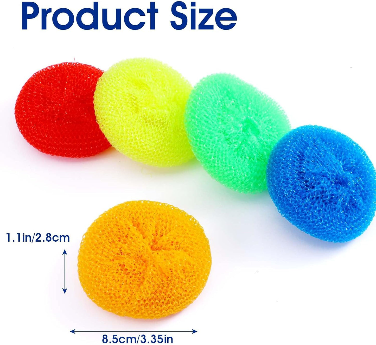 5Pcs Plastic Dish Scrubbers for Dishes - Colorful Non Scratch Pot Scrubbers for Kitchen Scrubber Pads Mesh Scouring Pad Sponge Loofah Dish Scrubber
