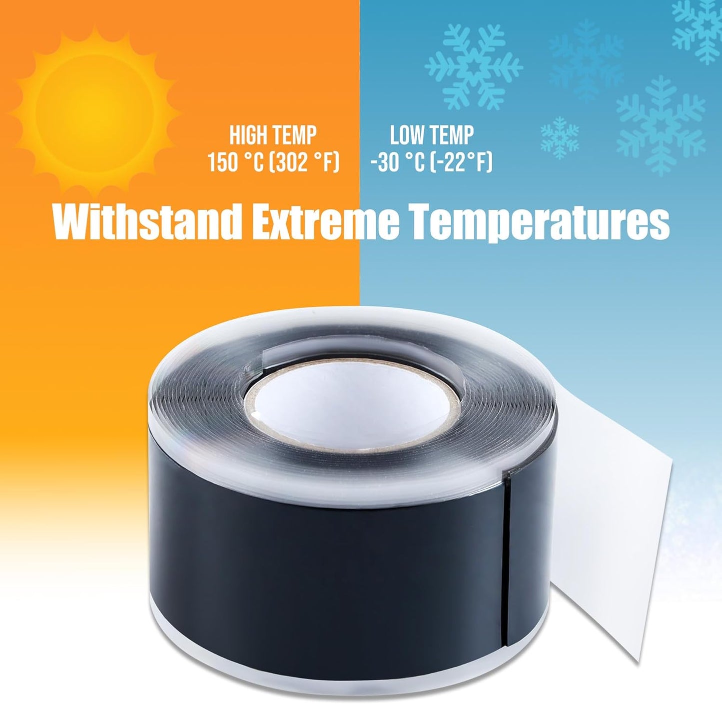 Lichamp Seal Self Fusing Silicone Tape, 1 Inch x 10 Feet x 10 Rolls, Total 100 Feet for Plumbing Leak Repair and Electric Wire Wrapping Tape