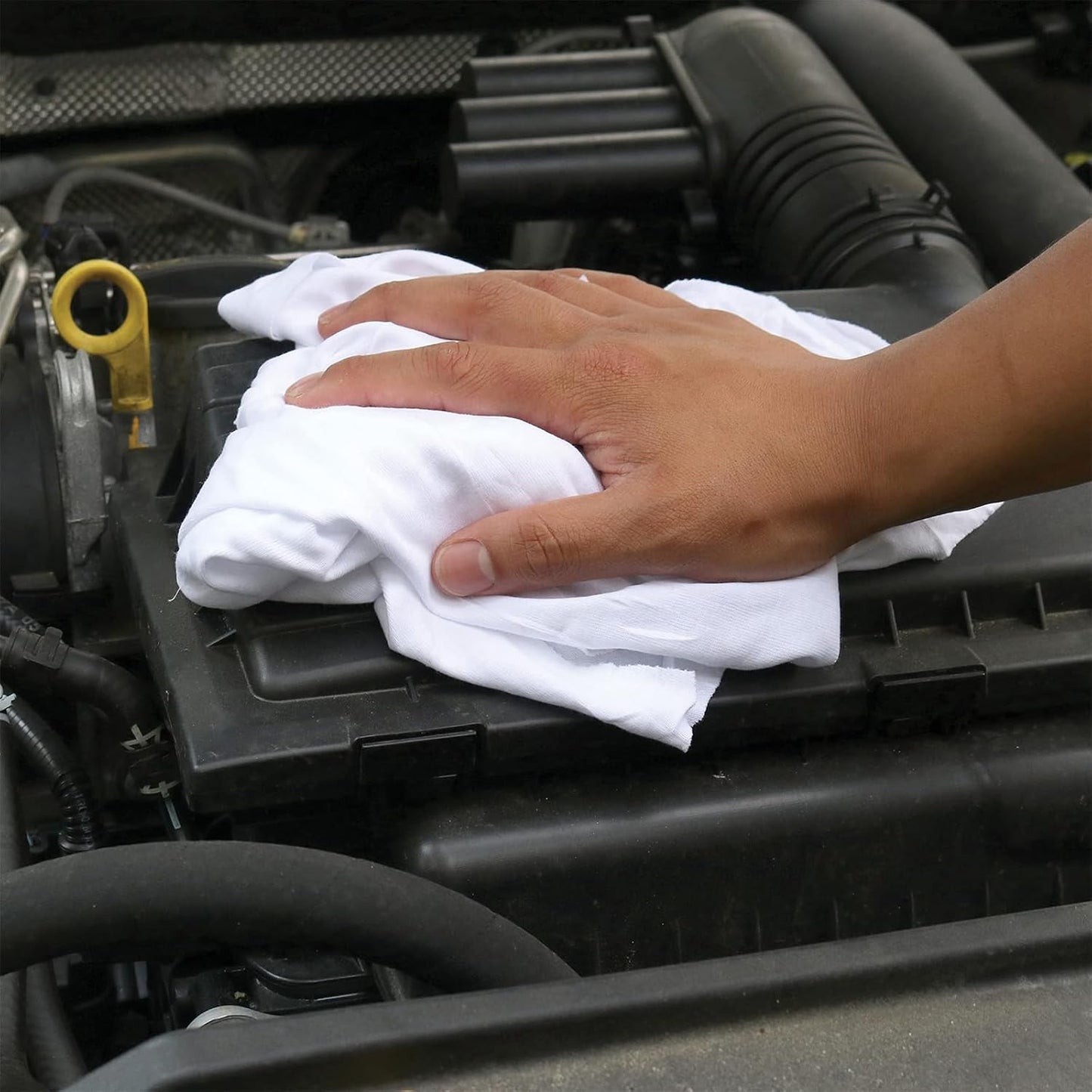 Premium White T-Shirt Cleaning Rags (5 lbs. Box) – White Cotton Rags for Cleaning, Staining, Painting, Oil, Grease & Dust Removal – Shop Rags Bulk for Multipurpose use