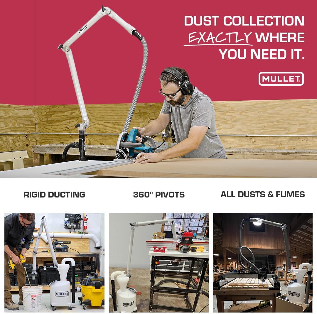 Mullet ThirdHand Dust Collection Boom Arm (Boom Arm + Cyclone)