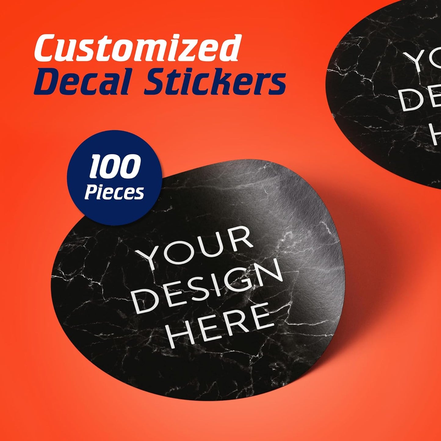 100 Custom Vinyl Stickers - Upload Your own Image, Text, Design, Logo - Personalized Logo Labels for Handmade, Packaging, Bottle, Jars, Candle, Brand Stickers (Watercolor, 5x5)