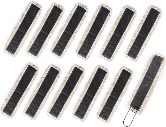 Matthew Cleaning 24'' High Strength Disposable Dust Mop Cotton Cut-end Yarn Mop Replacement Heads for Residential & Commercial Fit Standard Dust Mop Frames, Hardwood, Laminate, Concrete Floors 12Pack