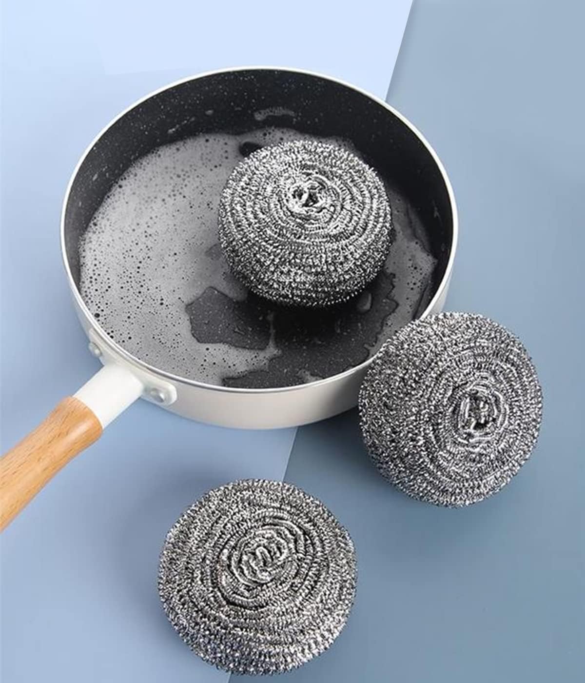 12Pcs Steel Wool Scrubber - Steel Wool for Cleaning Dish Pots Pans Grills Stainless Steel Scrubber for Kitchen Sinks Cleaning Steel Wool Pads Metal Scrubber