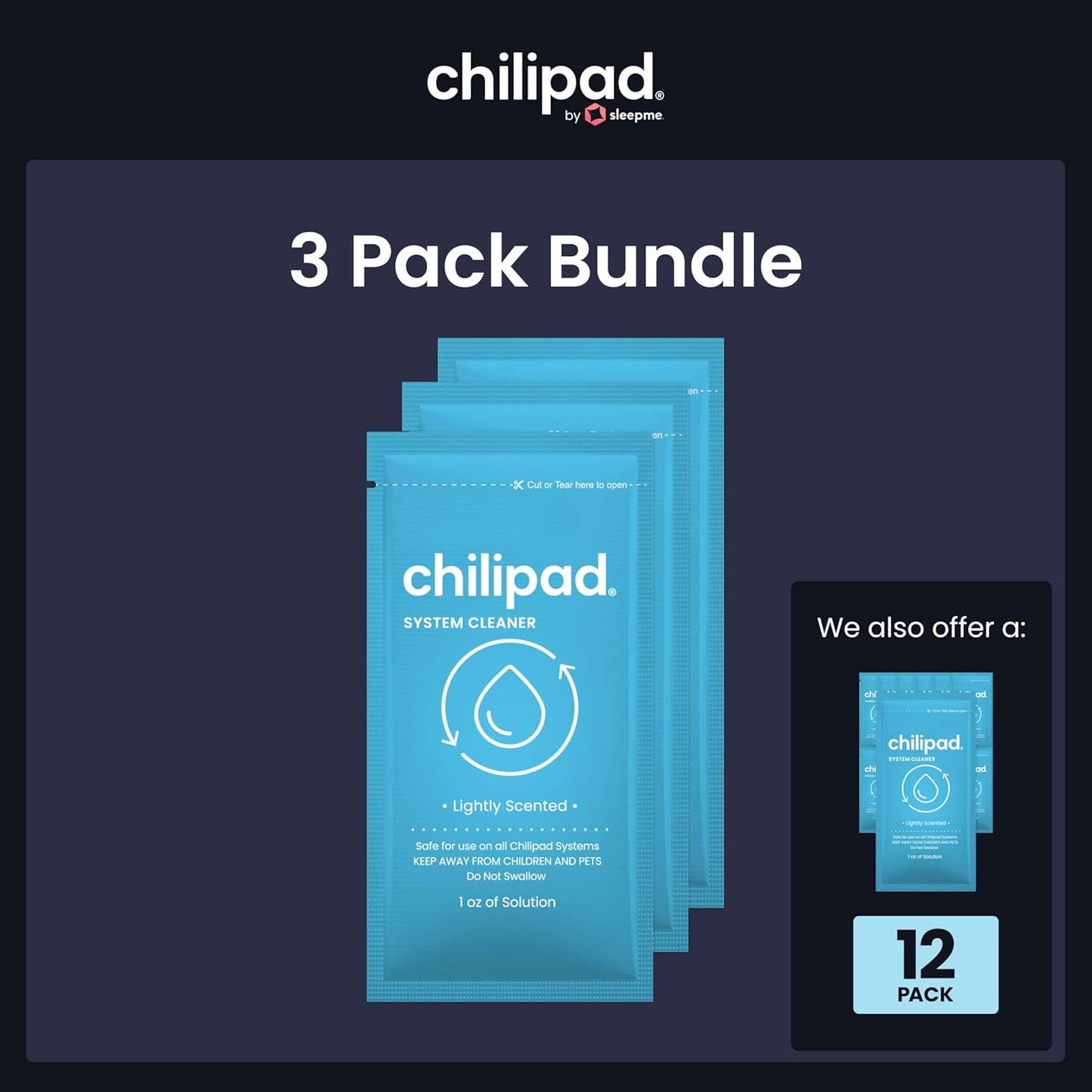 Chilipad Sleep System Cleaner – For Regular Maintenance and Deep Cleaning of the Chilipad Bed Cooling Systems – 1 Ounce of Cleaning Solution (3 Pack)