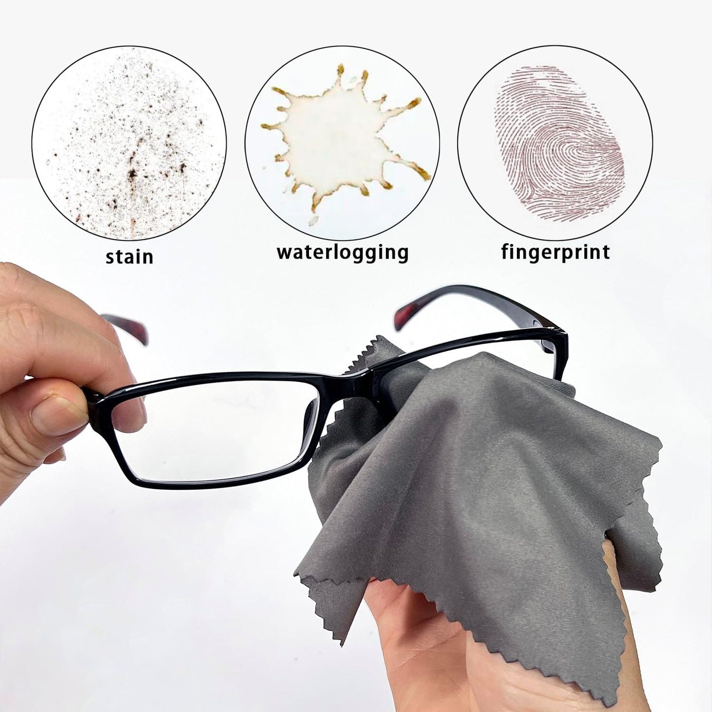 Microfiber Cleaning Cloths (30 Pack), 6x7 Inch – Soft Lens & Glasses Cleaning Cloth for Eyeglasses, Camera Lenses, Screens, and All Delicate Surfaces
