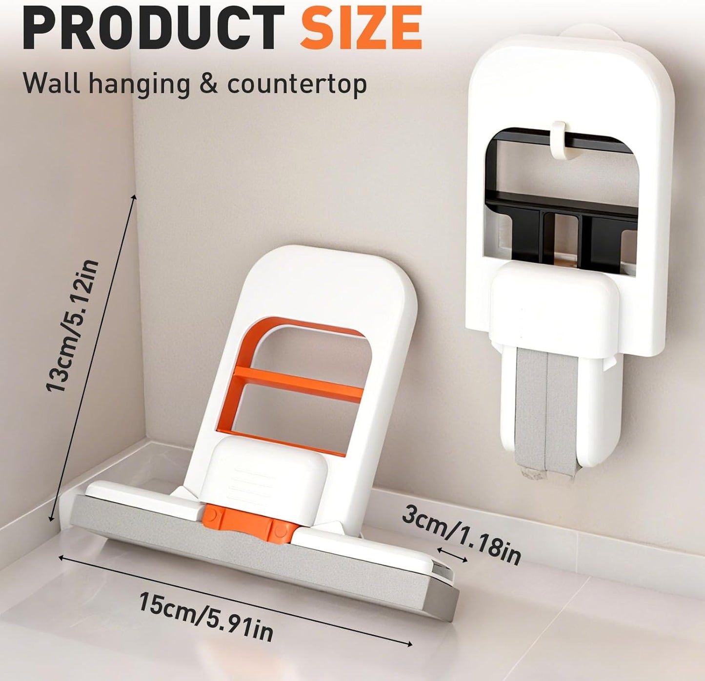 Mini Foldable Desktop Mop, 2026 New Portable Cleaning Sponge Mop for Wet and Dry, Mini Portable Self-Squeeze Small Mop for Bathroom, Kitchen, Desktop (Black)