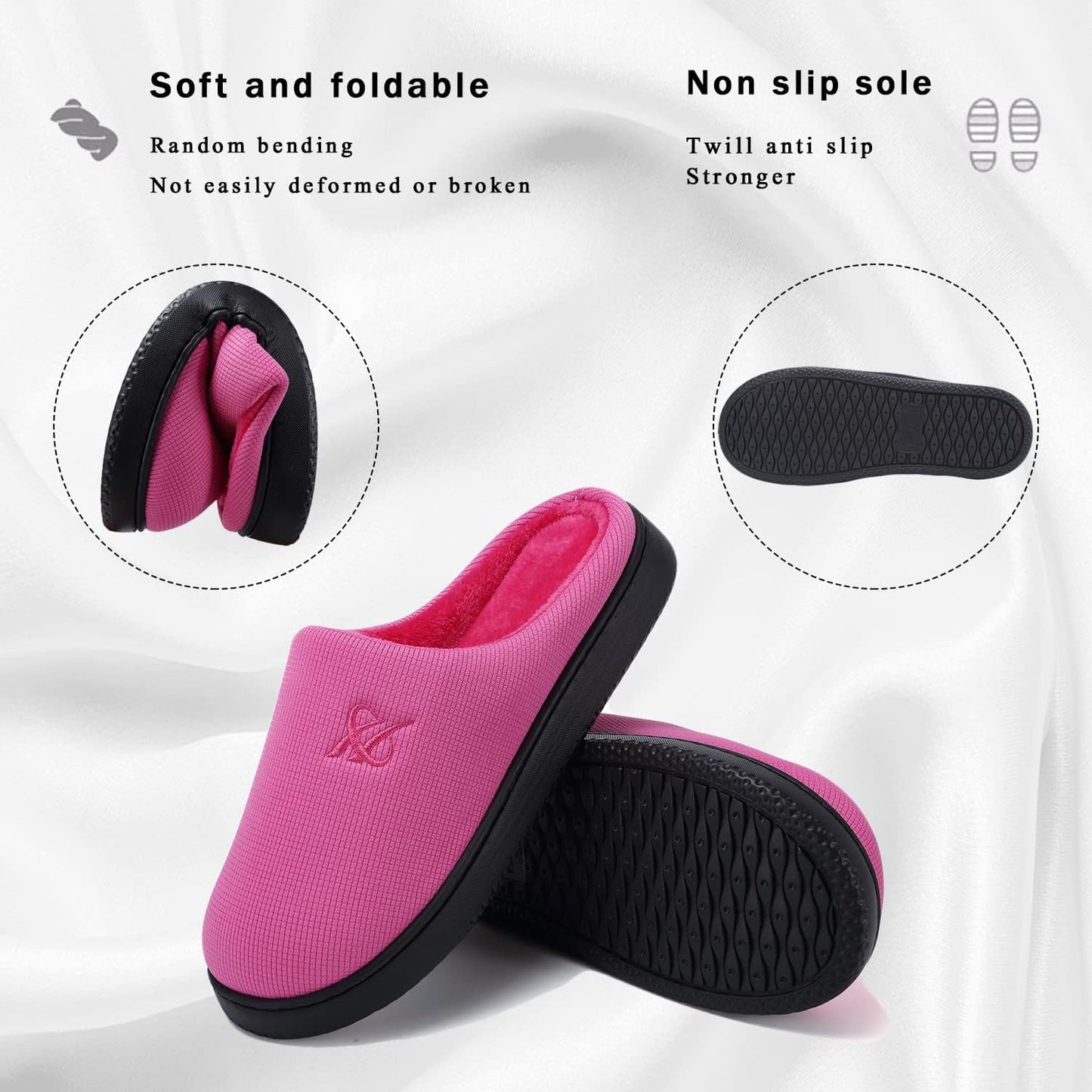 Memory Foam Slippers for Women's and Men's Casual House Shoes