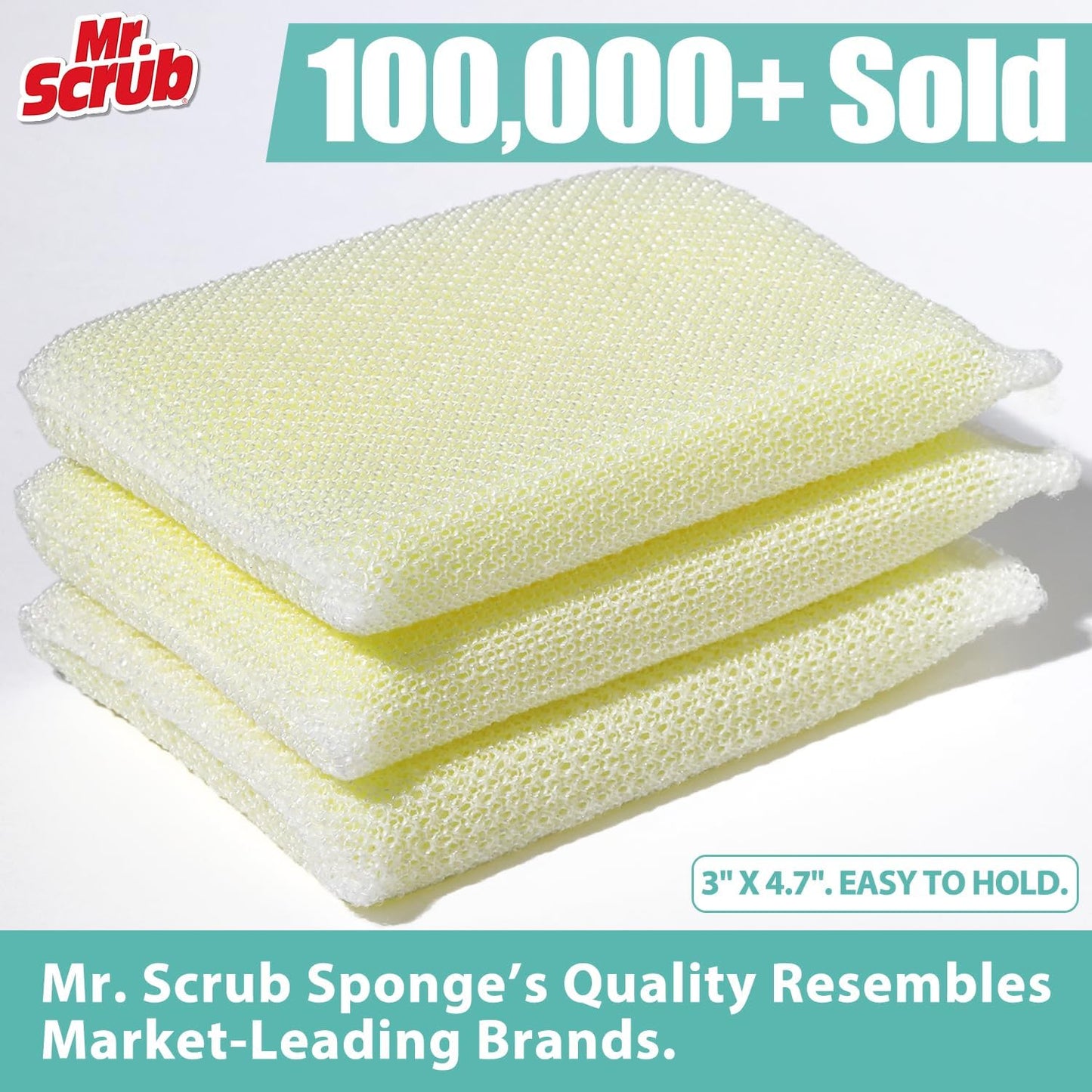 Sponges Kitchen Scrub Dish Sponge Scouring Pad, 48 Pads Cleaning Brush Dishwasher Soap Supplies, Dishwashing Dinnerware Towels Sink Pan Pot Cloth Rags Holder Bathroom Bathtub