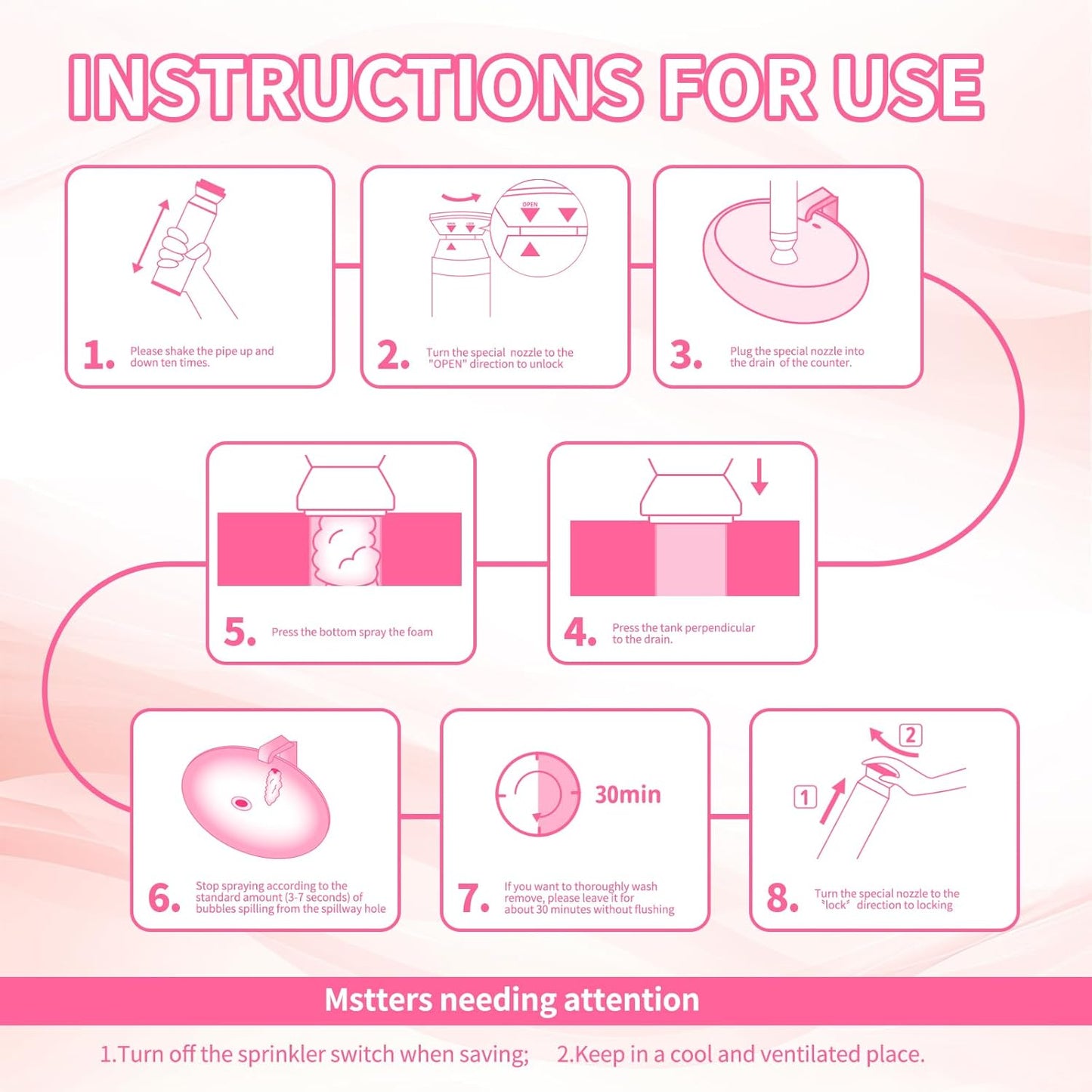 Foam Drain Cleaner, Drain Sink Cleaner and Deodorizer, Clog Remover for Kitchen, Sinks, Tubs (1 Pc)