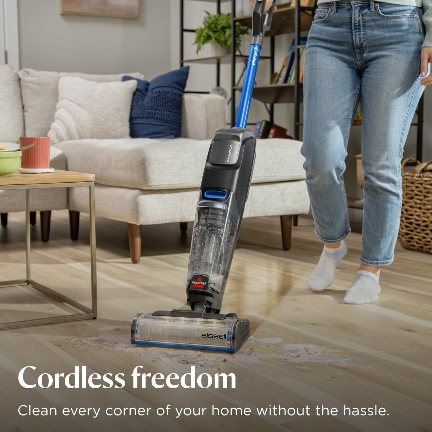 BISSELL Crosswave Cordless Plus, Wet Dy Vacuum w/FurFinder Headlights + Super Concentrate Multi Surface Formula for Sealed Hard Surfaces and Area Rugs