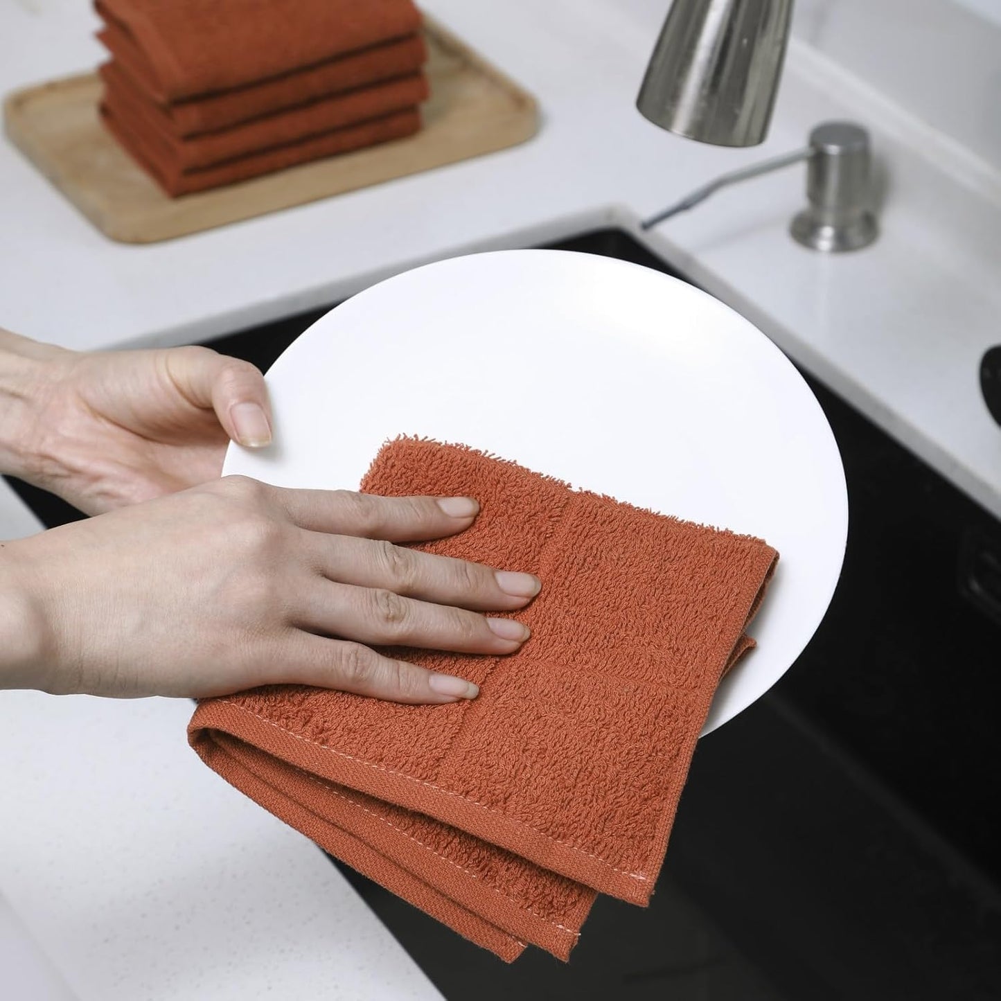 Glynniss Dishcloths Kitchen Highly Absorbent Dish Rags 100% Cotton Dish Cloths for Washing Dishes, Cleaning