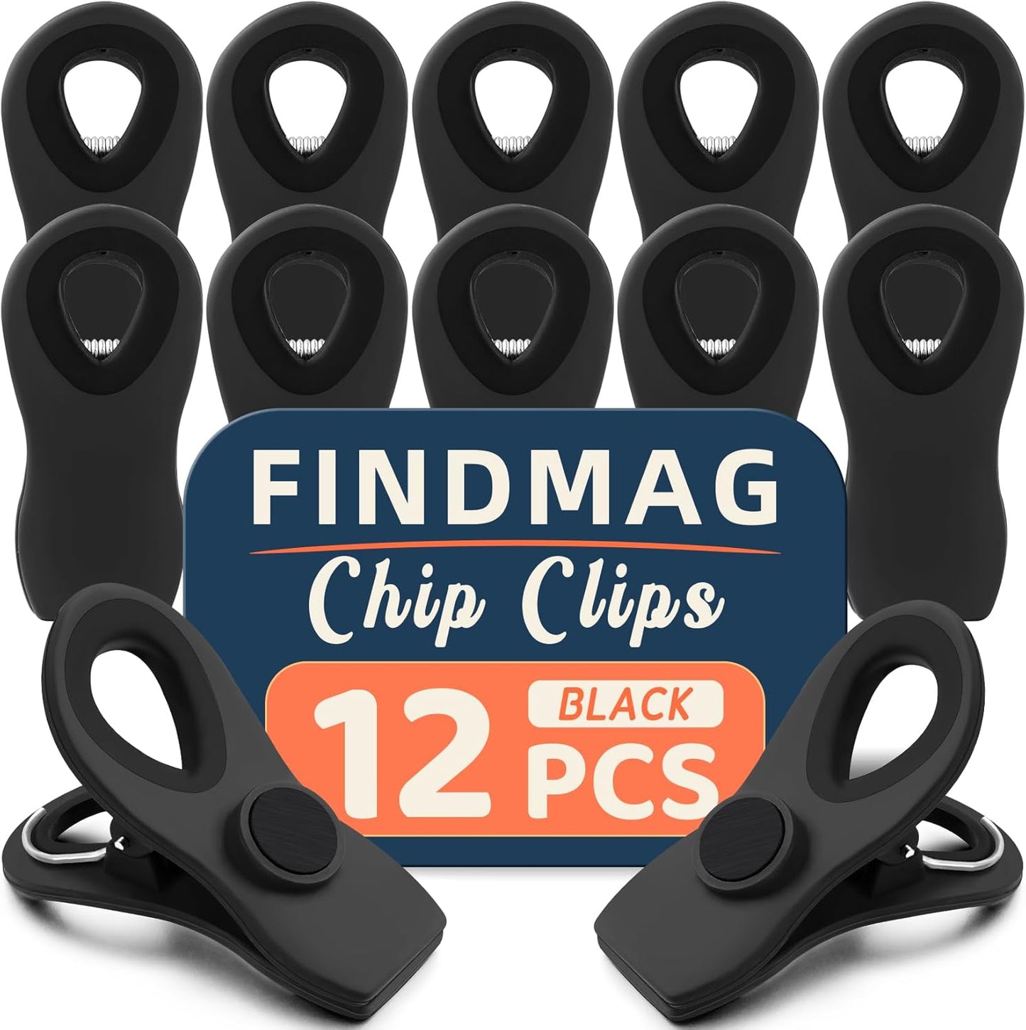 12 Pack Magnetic Chip Clips, Bread Clips Food Bag Clips for Food Packages, Kitchen Clips with Magnet for Fridge, Plastic Assorted Colors Bag Clips for Food Storage, Snack Bag and Chips Bag