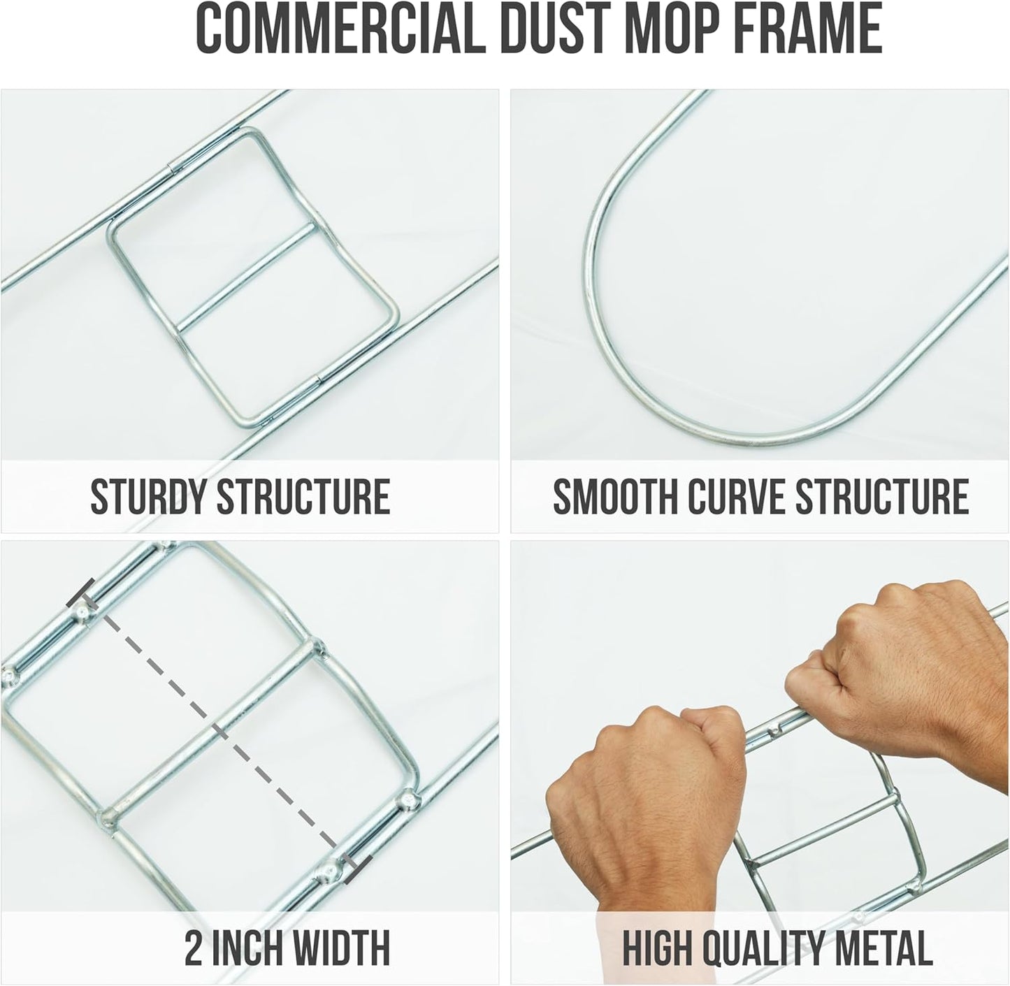 Kleen Handler 48 Inch Commercial Dust Mop Frame (3 Pack)