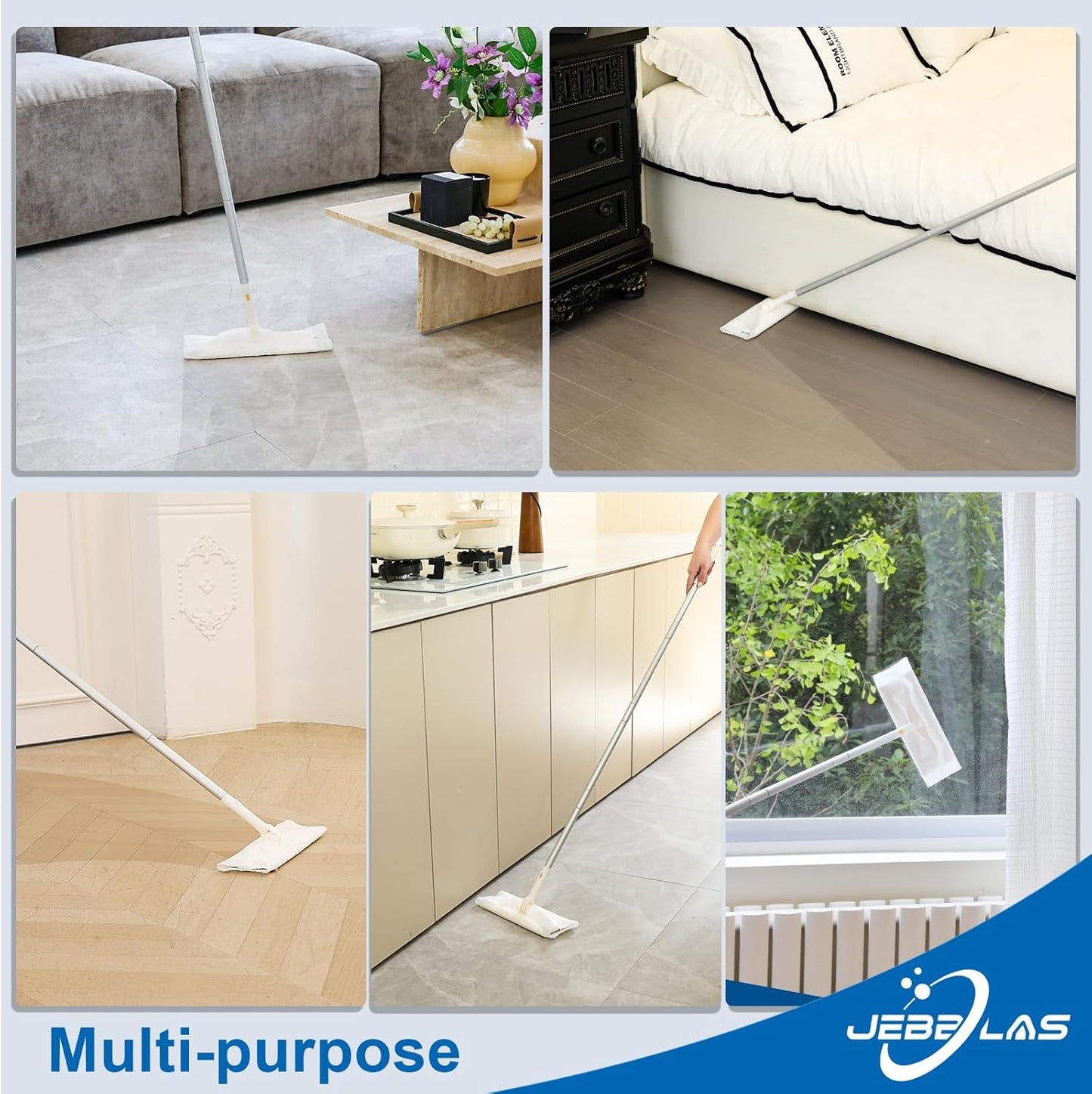 JEBBLAS Disposable Mop Cloth Dry Sweeping Pad for Floor Mop Sweeping Cloths Multi Surface Refills, 120 Count