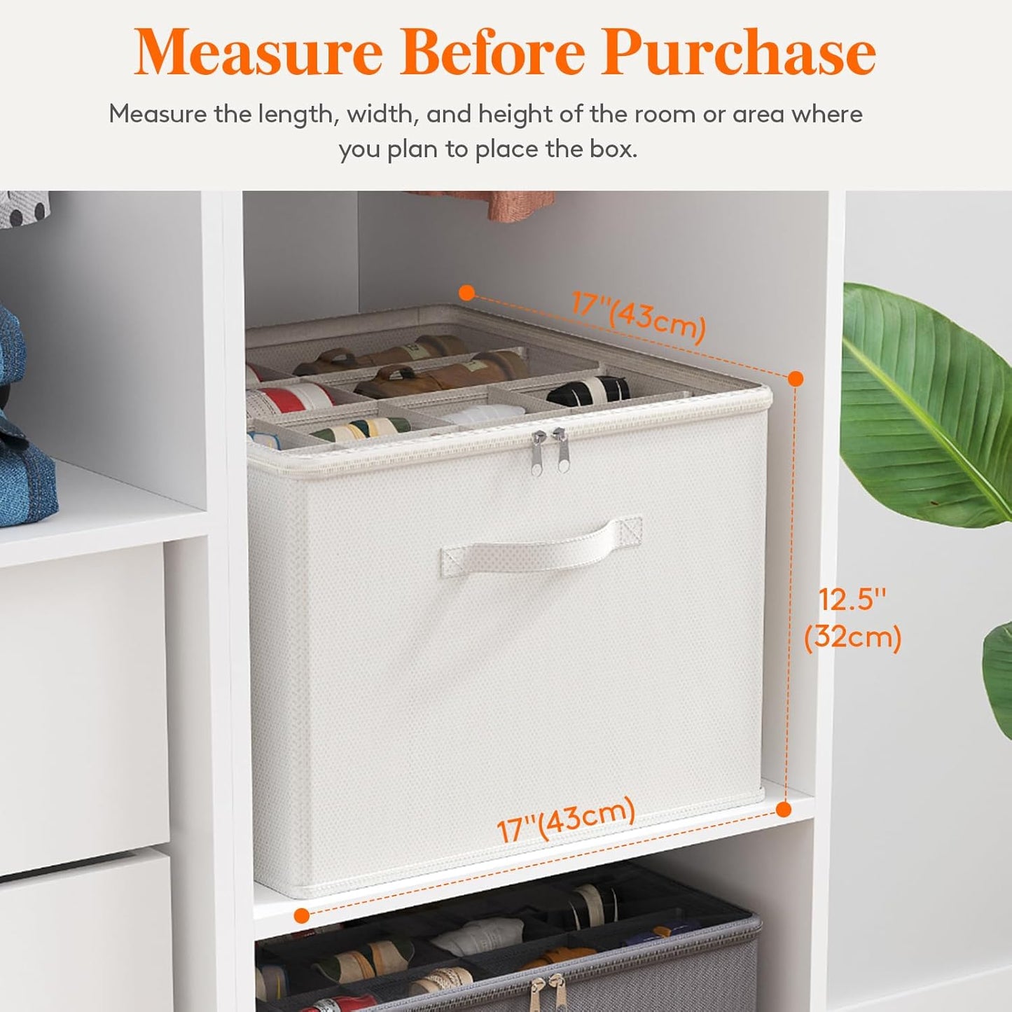 Lifewit Shoe Storage Organizer for Closet Fits 12-16 Pairs, Fabric Large Shoe Box Storage Container with Clear Cover, Foldable Bins Fit for Boots Heels Sneakers 17"(L) x 17"(W) x 12.5"(H) 1 Pack White