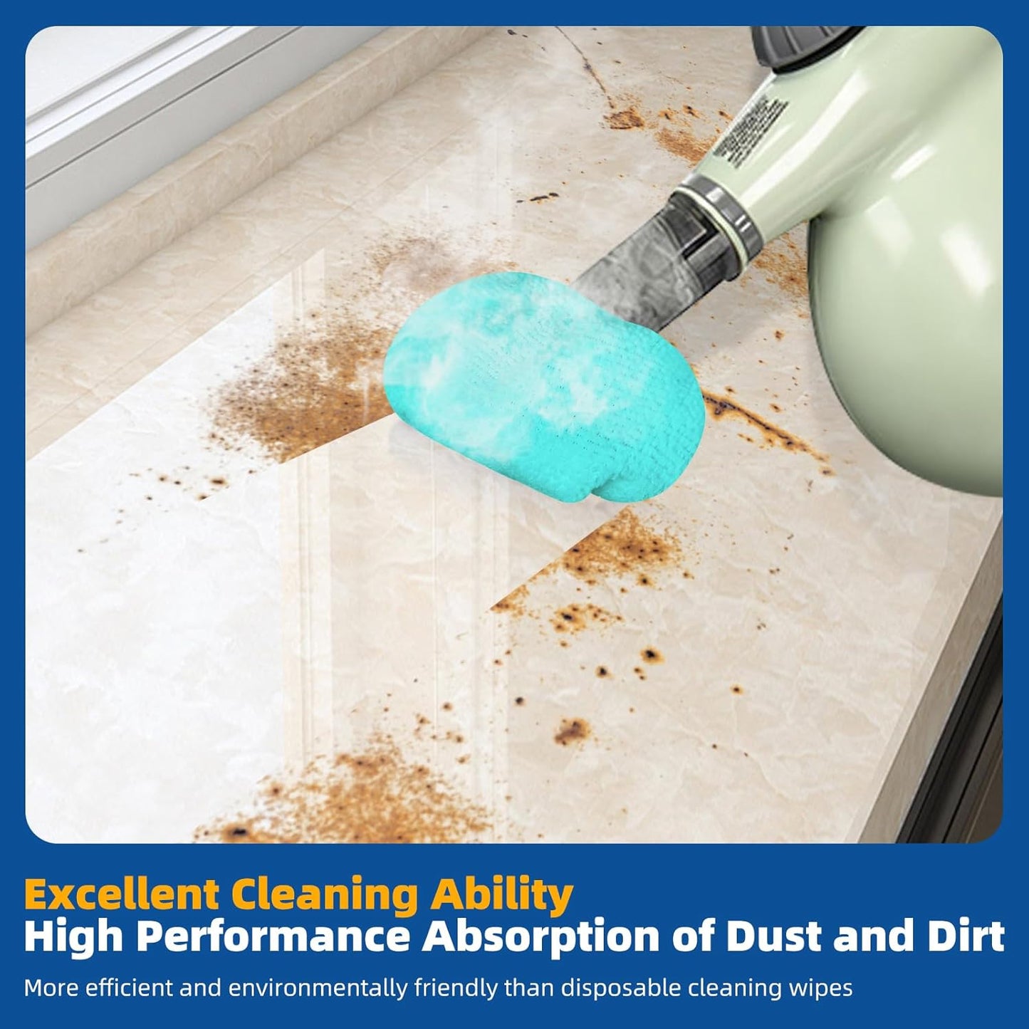 LOVECO 10 Pack Universal Steam Cloths for Handheld Steam Cleaner, Compatible with Bissell Steam Shot, Comforday, Wagner Spraytech etc - Reusable Washable Microfiber Rags - Peacock Blue