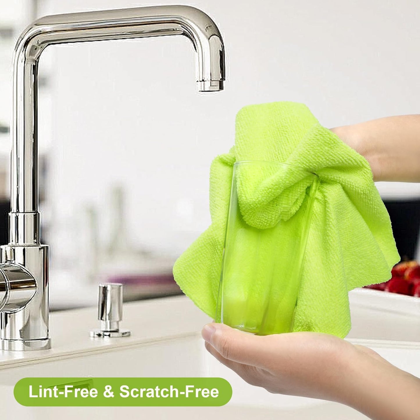 LIVOS Microfiber Cleaning Cloth Roll - 80 Pack, Reusable Paper Towels Green Tear Away, Microfiber Towels for Car, Super Absorbent Lint Free Cleaning Rags for House, Kitchen, Window-11.5"x11.5"