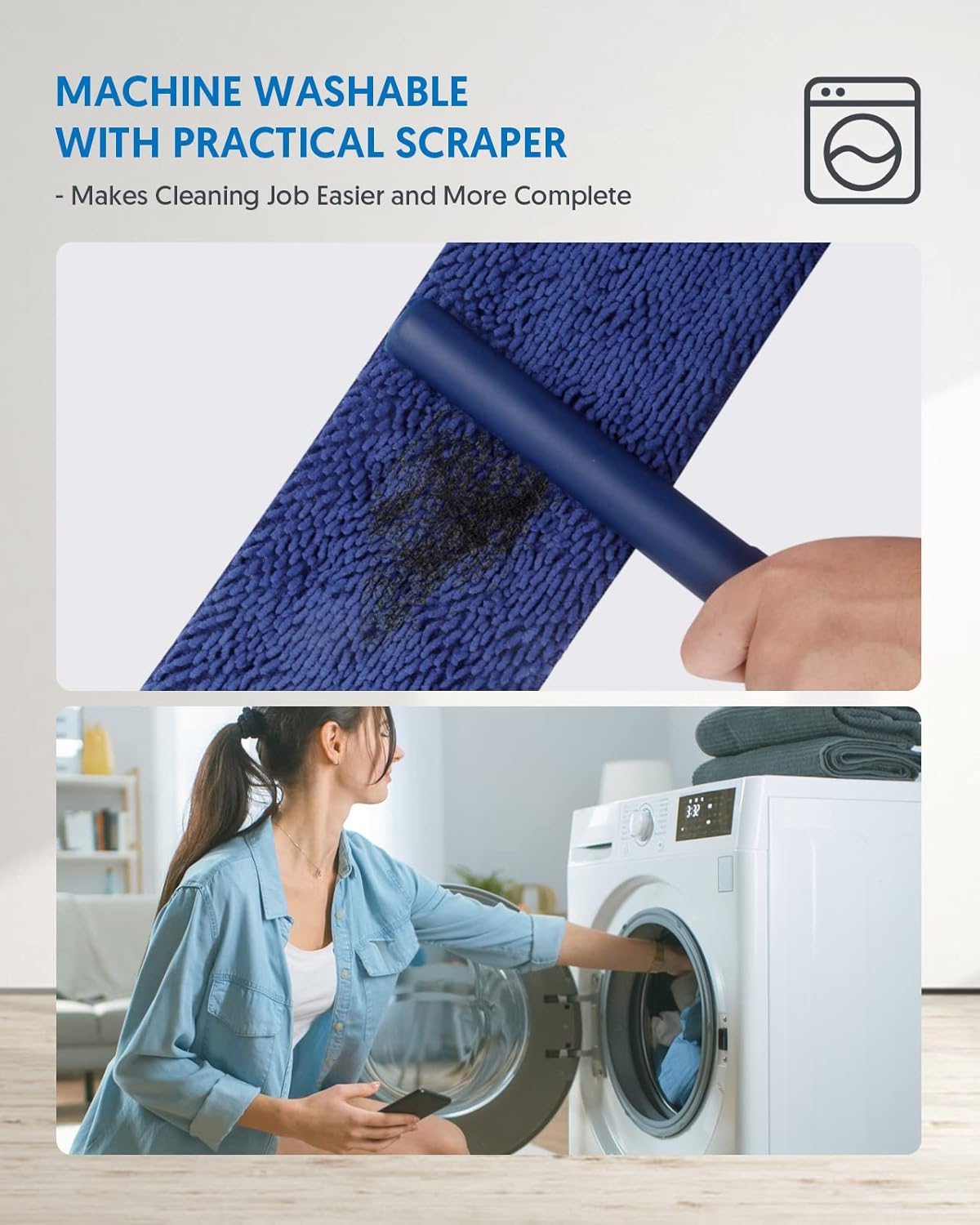 Microfiber Mops for Floor Cleaning - BPAWA Flat Floor Mop Wet Dry Use for Hardwood Floors Laminate Wood Tile Vinyl Wall Hard Surface, Bathroom Kitchen Dust Mop with 4 Reusable Washable Chenille Pads