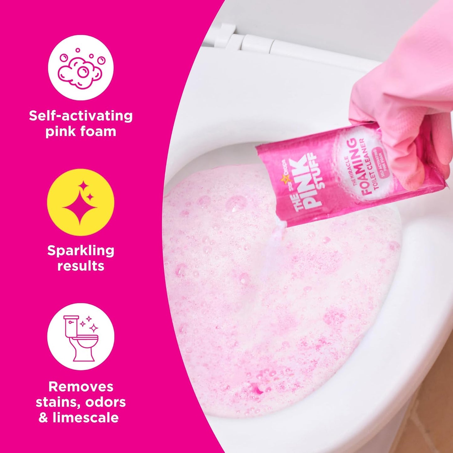 Stardrops - The Pink Stuff - The Miracle Power Foaming Toilet Cleaner - 2 Treatments - Self Activating Pink Foam Pack of 1 (7 Ounce)
