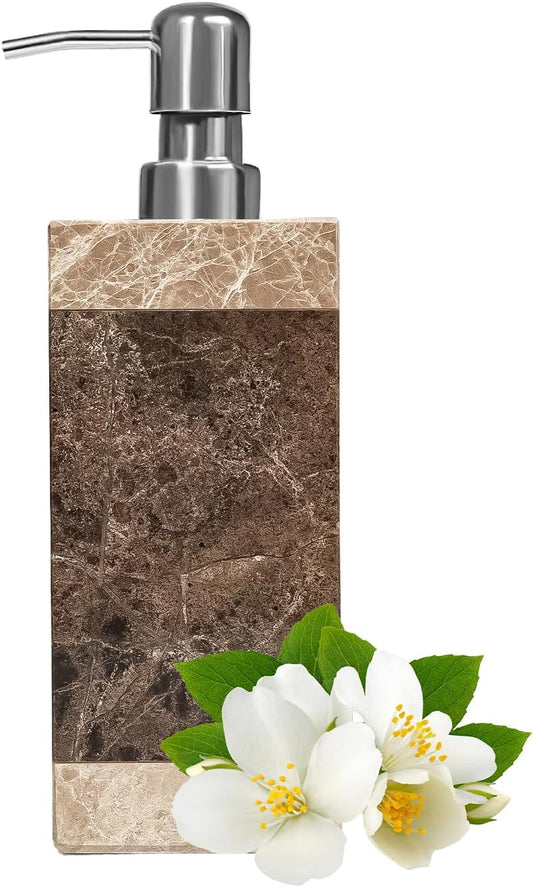 Marble Soap Dispenser, Amaauto Lotion&Hand Soap Dispenser with Stainless Steel Pump for Bathroom Kitchen Countertop, 8 Ounces Soap Dispensers