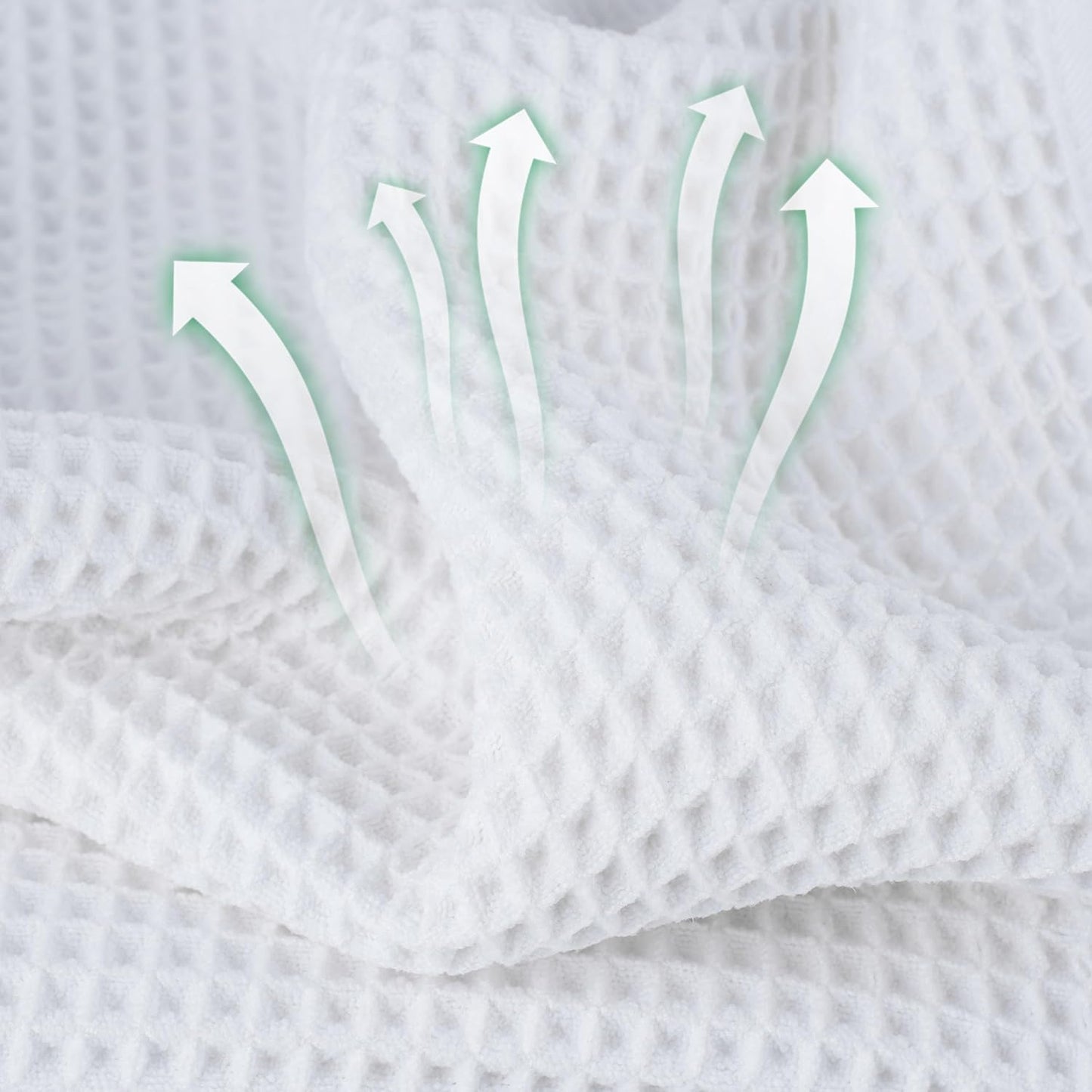 Microfiber Waffle Face Towels, 2 Pieces, Soft, Absorbent, Fast Drying, Lint Free (White)