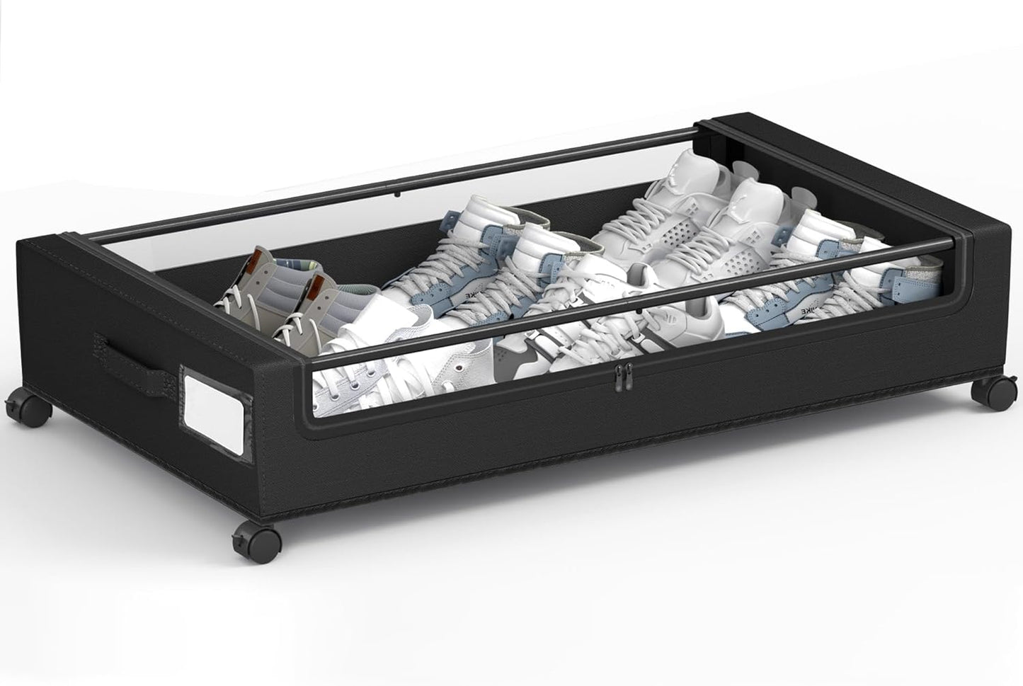 Under Bed Storage, Underbed Storage With Wheels, Under The Bed Storage for Clothes, Blankets, Shoes... (Black, 1 Pack)
