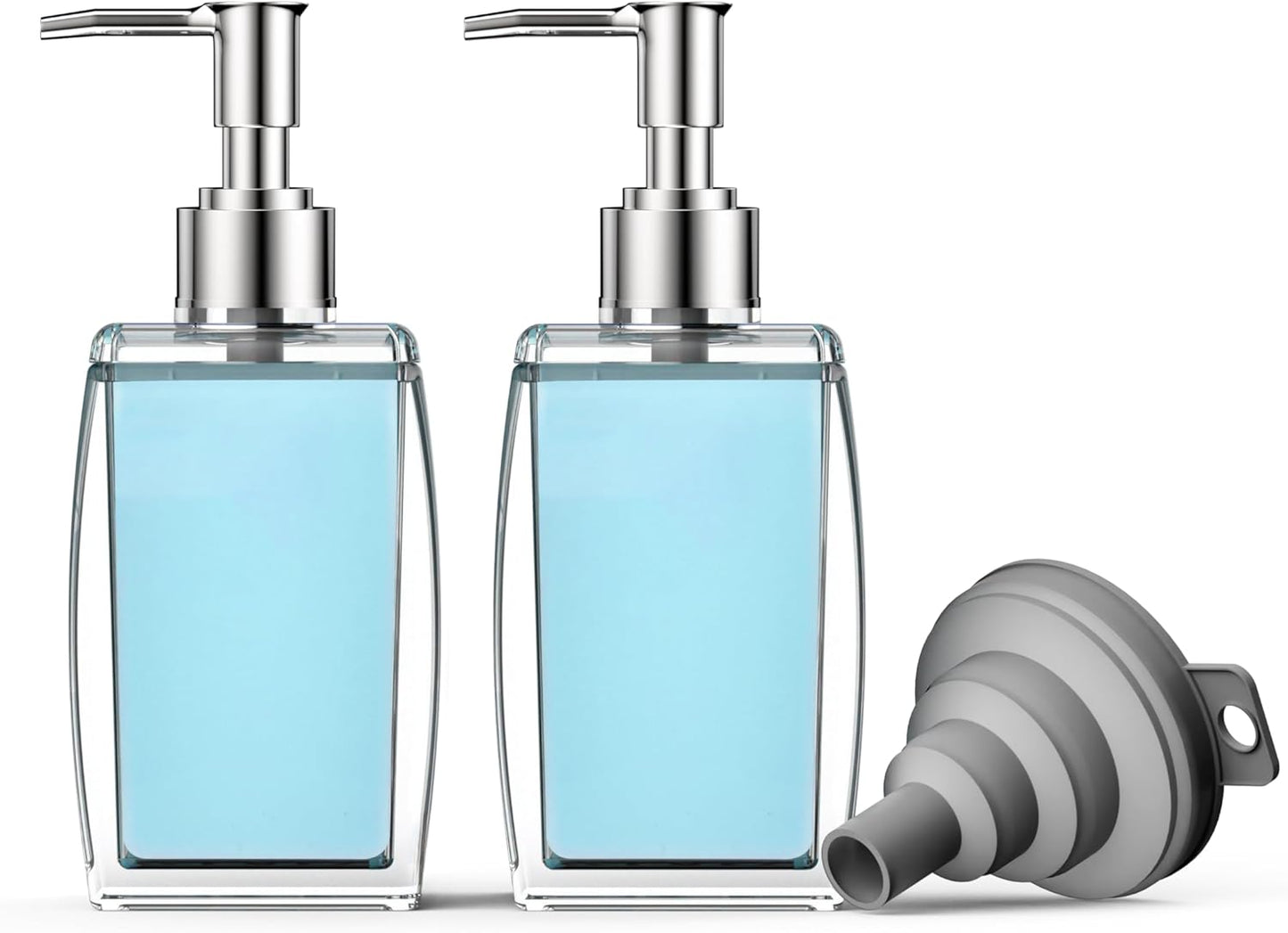 Navy Blue Soap Dispenser with Refillable Plastic Pump for Bathroom Sink or Kitchen Counter, Ideal for Hand Soap, Liquid Soap, Dish Soap, or Lotion Use